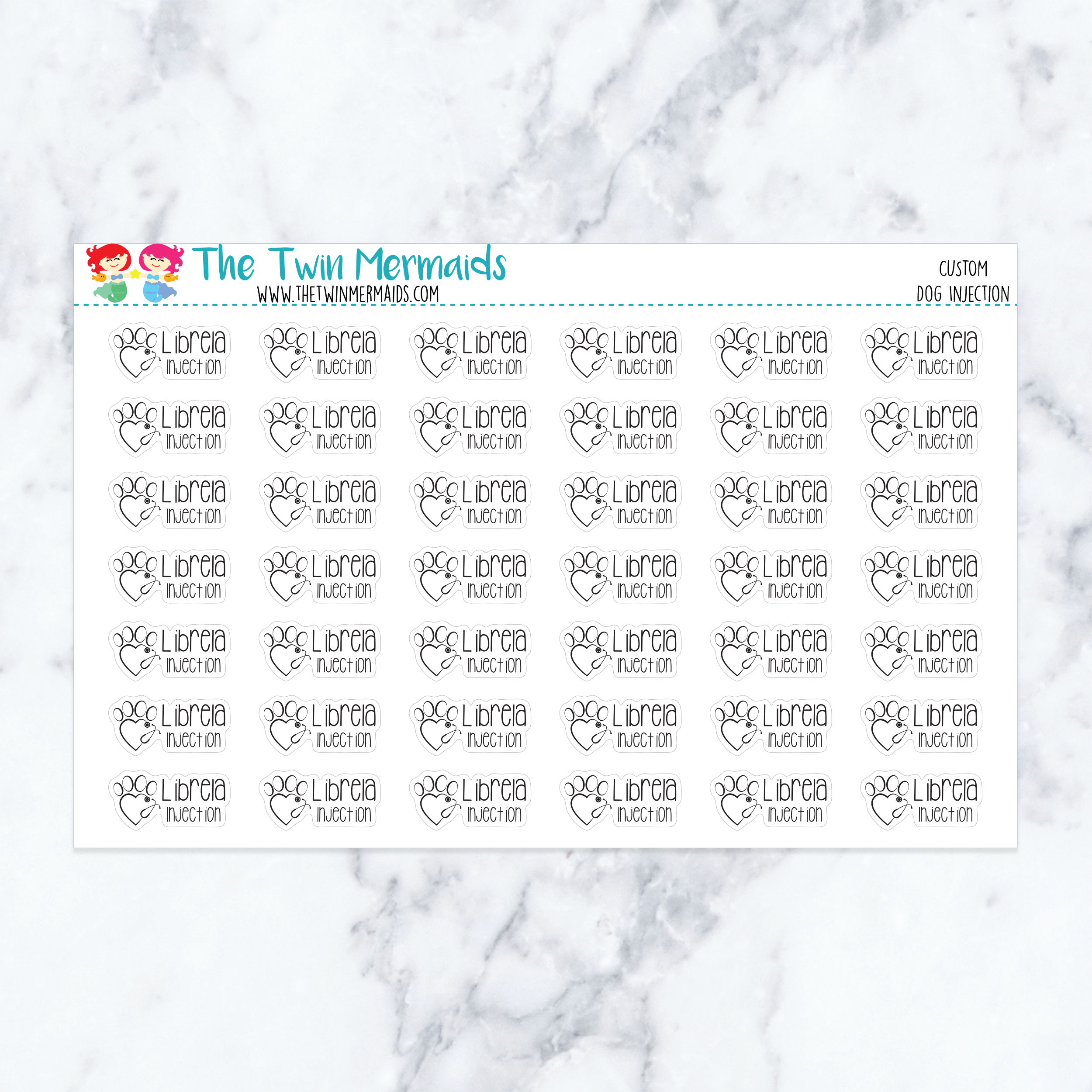 CUSTOM for Kristina - Dog Injection Planner Stickers