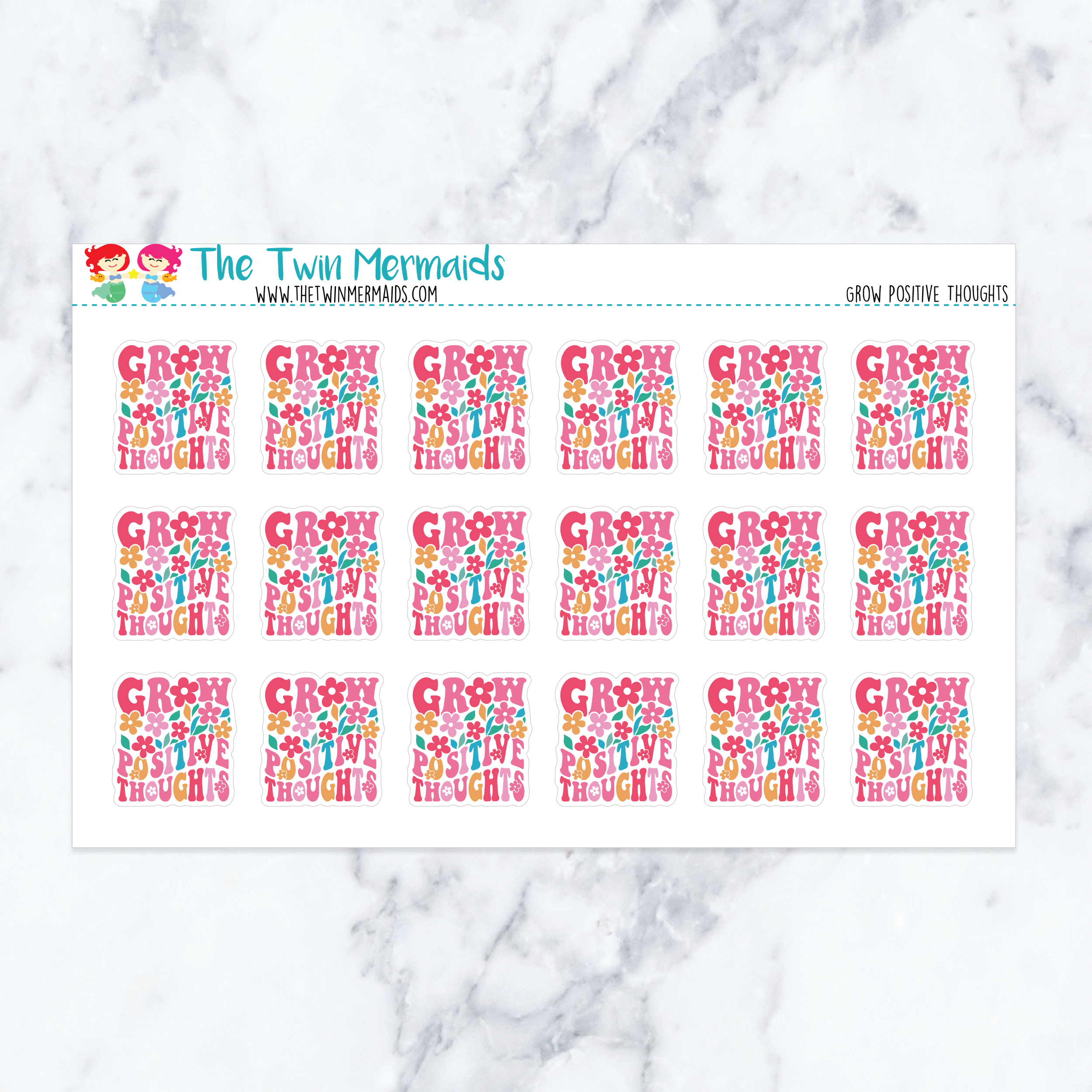 Grow Positive Thoughts Planner Stickers