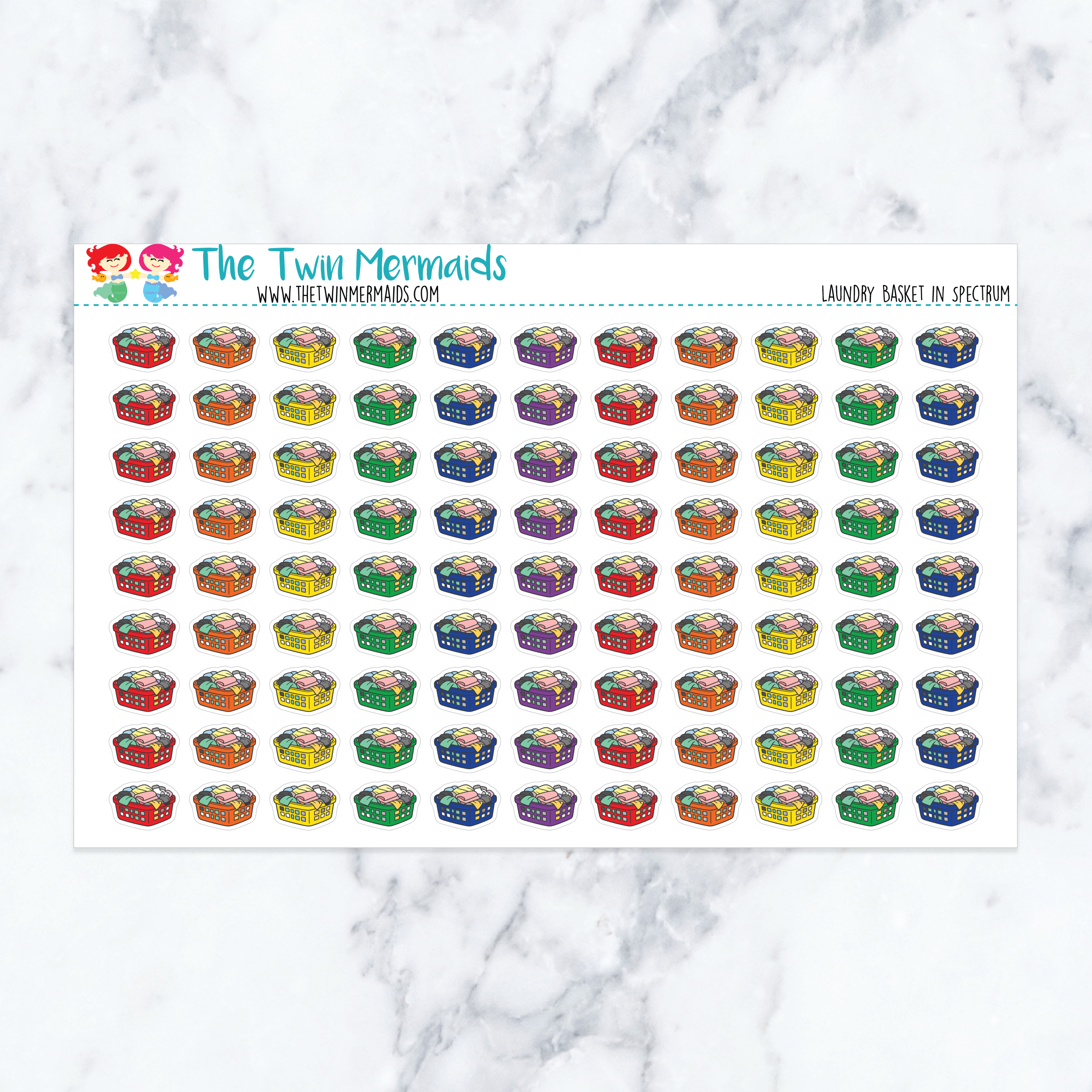 Laundry Basket in Spectrum Planner Stickers