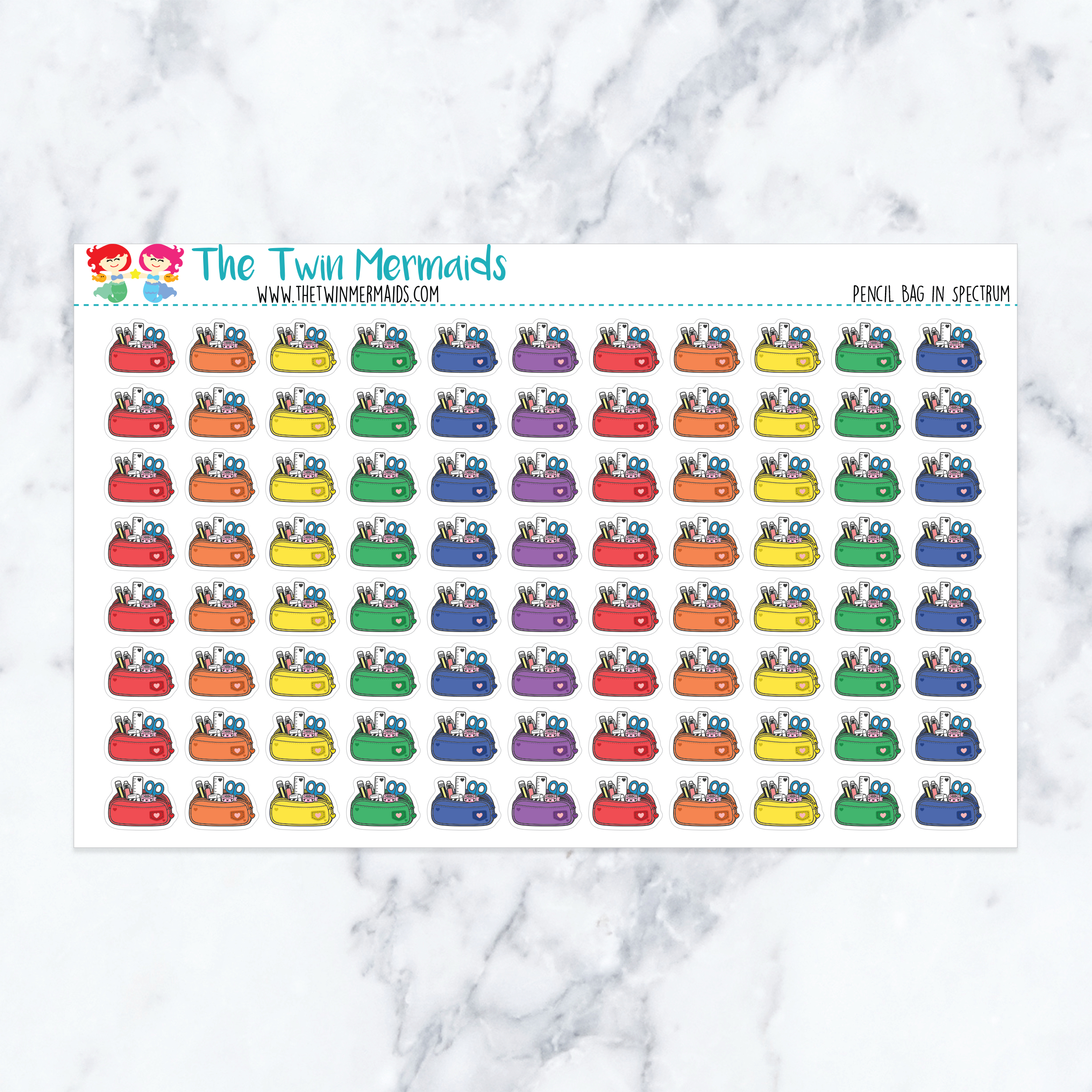 Pencil Bag in Spectrum Planner Stickers
