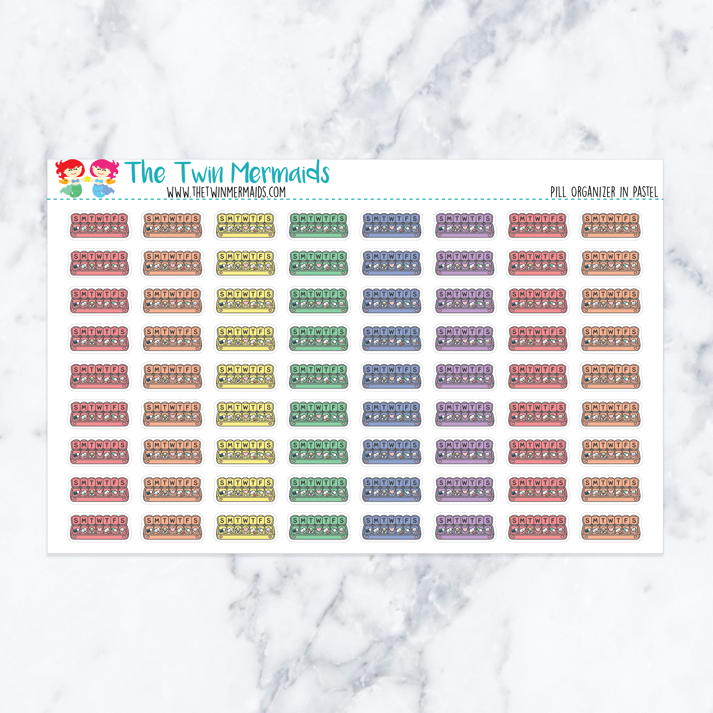 Pill Organizer in Pastel Planner Stickers