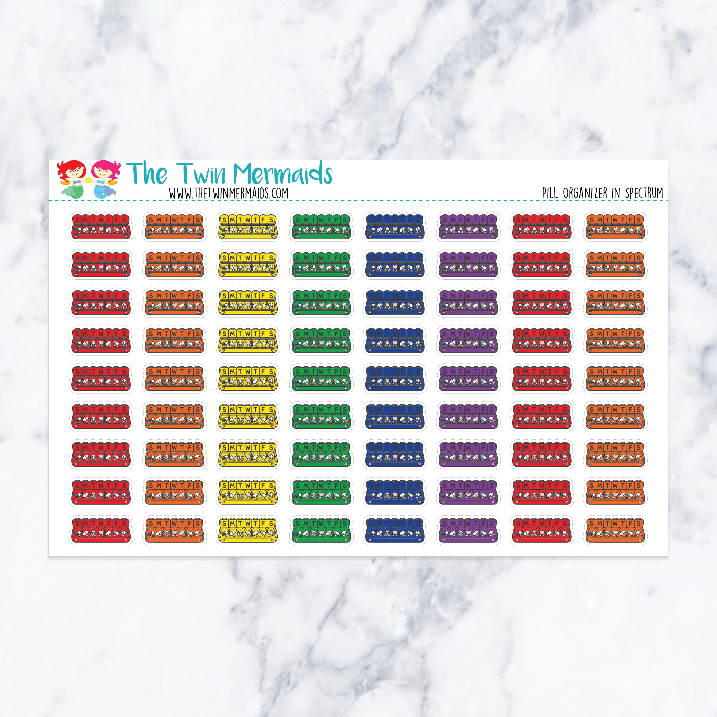 Pill Organizer in Spectrum Planner Stickers