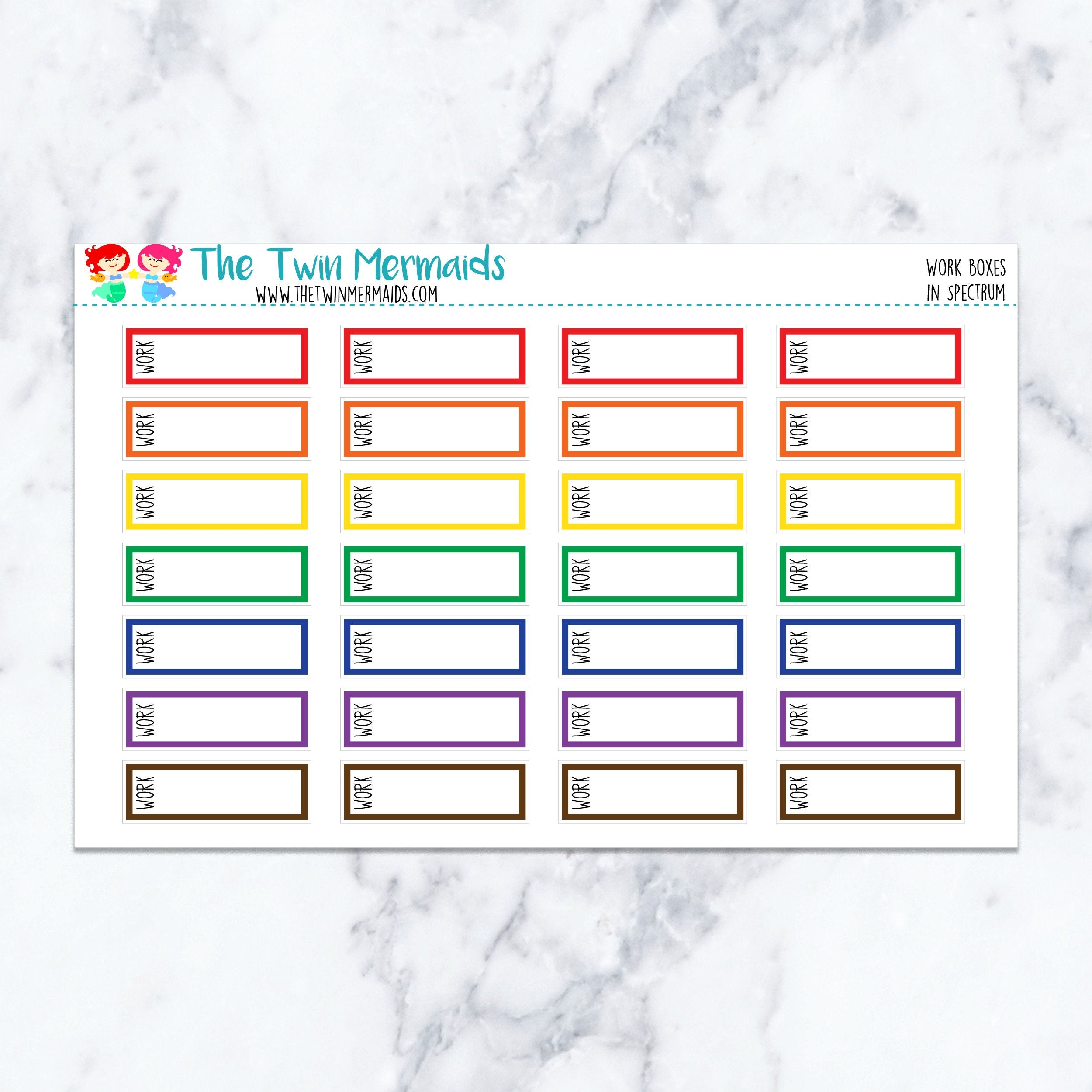 Work Boxes in Spectrum Planner Stickers