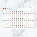 Dance White Outfit planner stickers. Kiss-cut sticker sheet for planners, bullet journals, and scrapbooking.