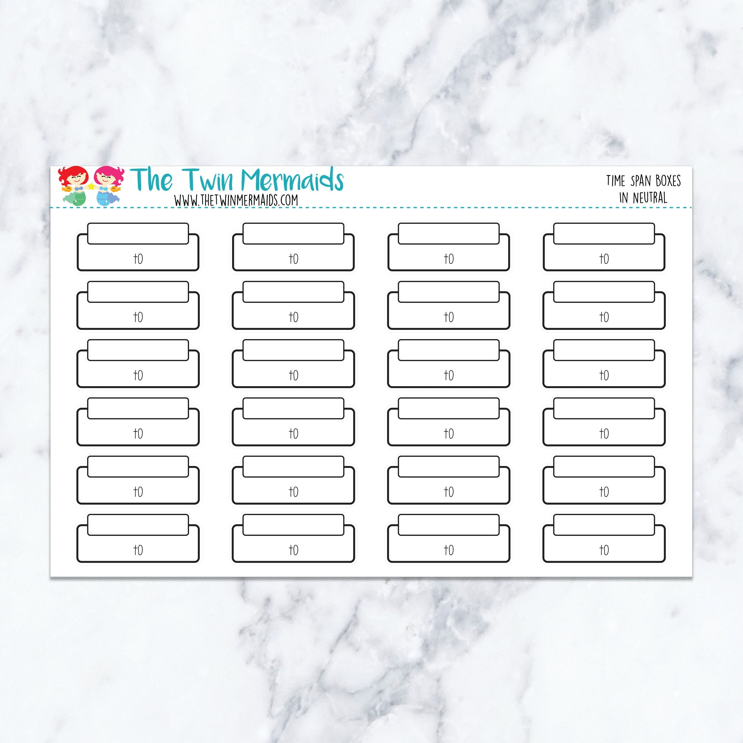 Time Span Boxes in Neutral Planner Stickers