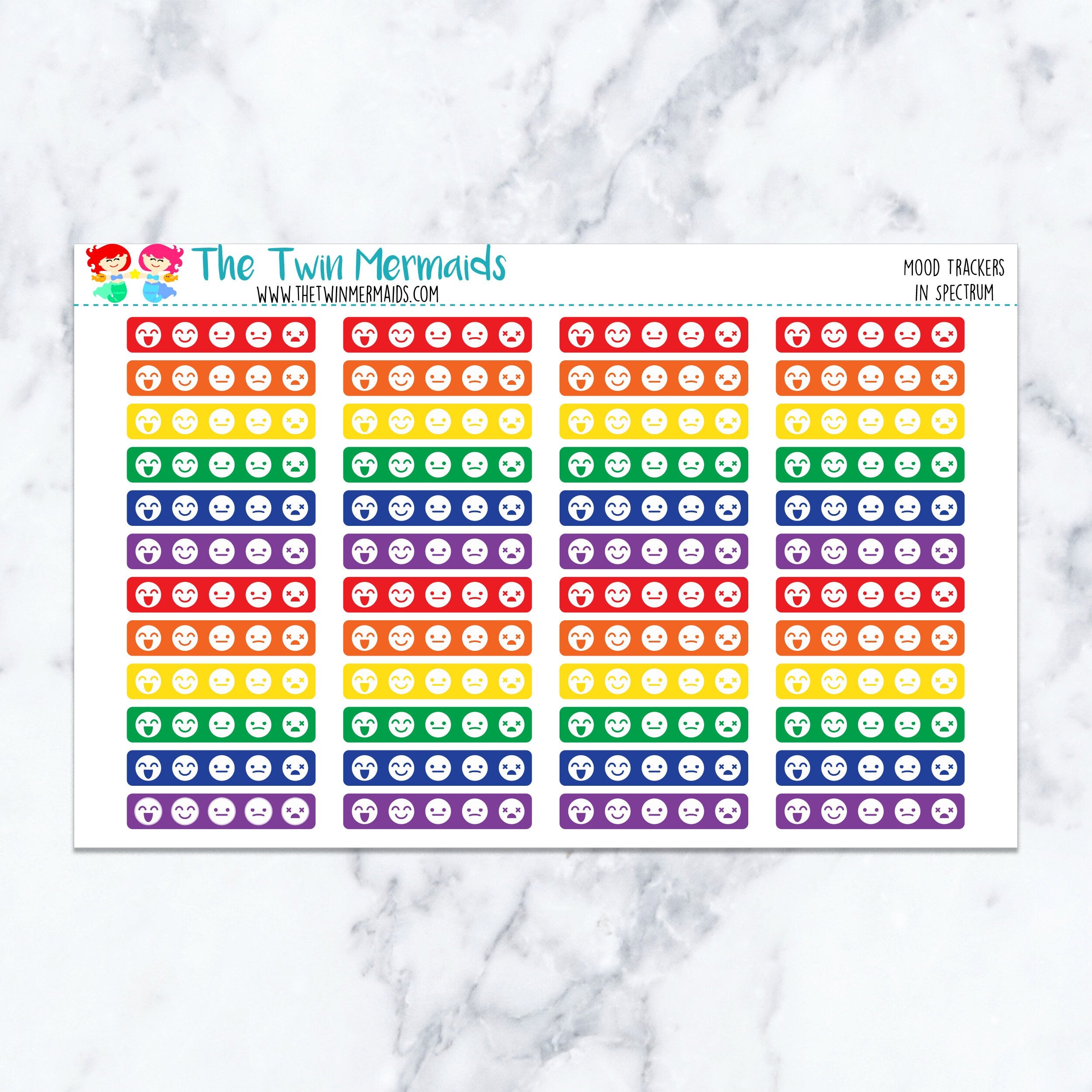 Mood Trackers in Spectrum Planner Stickers