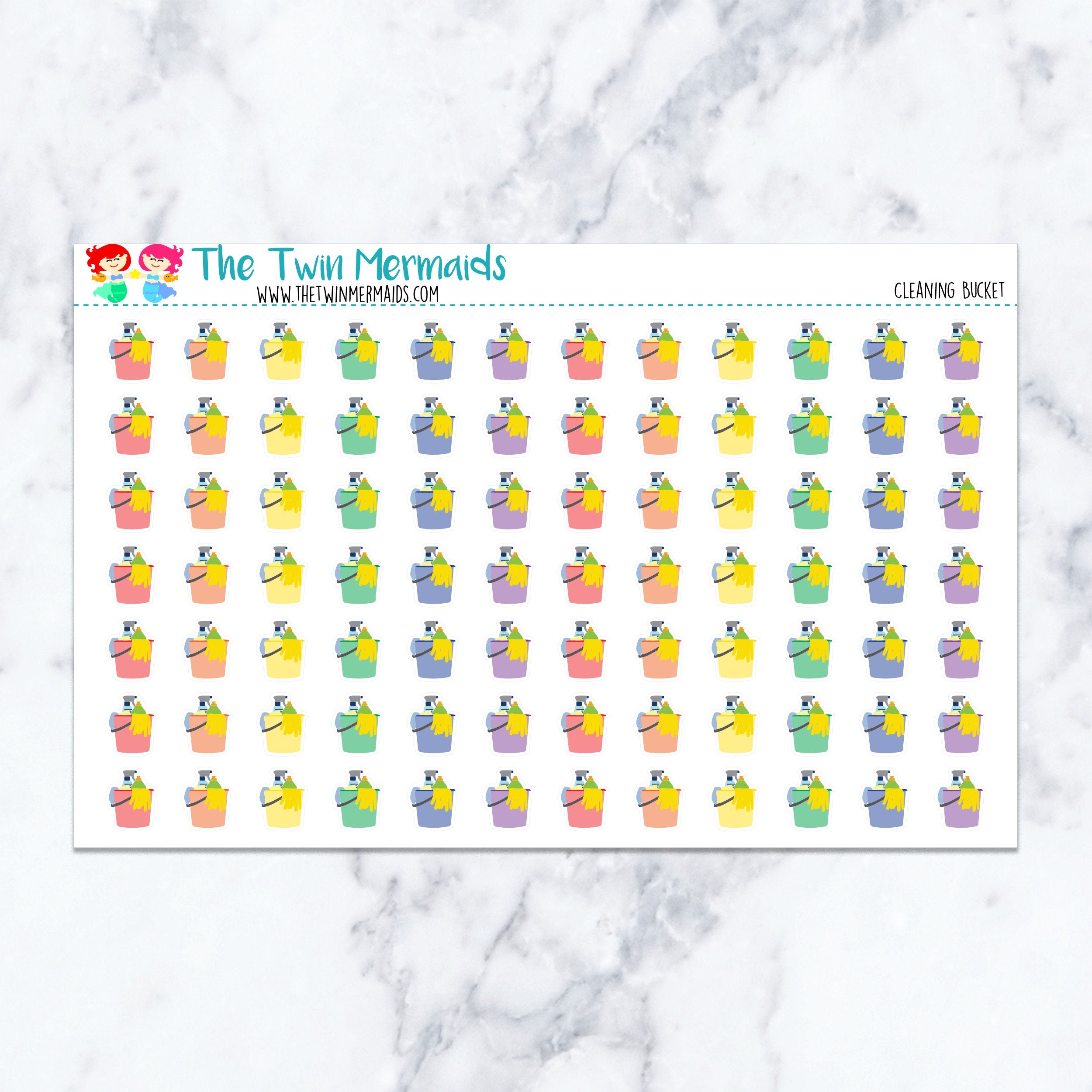 Cleaning Bucket Planner Stickers