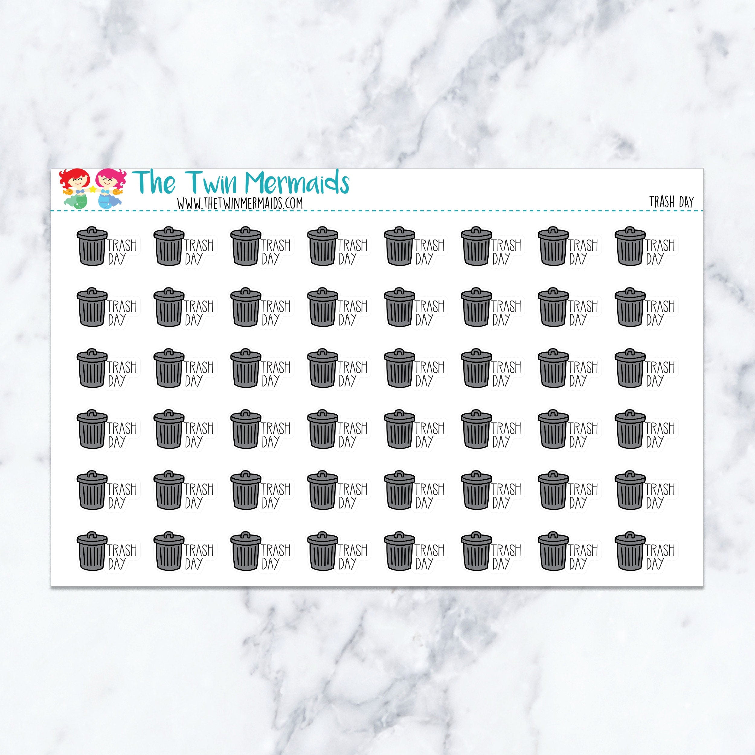 Trash Day Planner Stickers