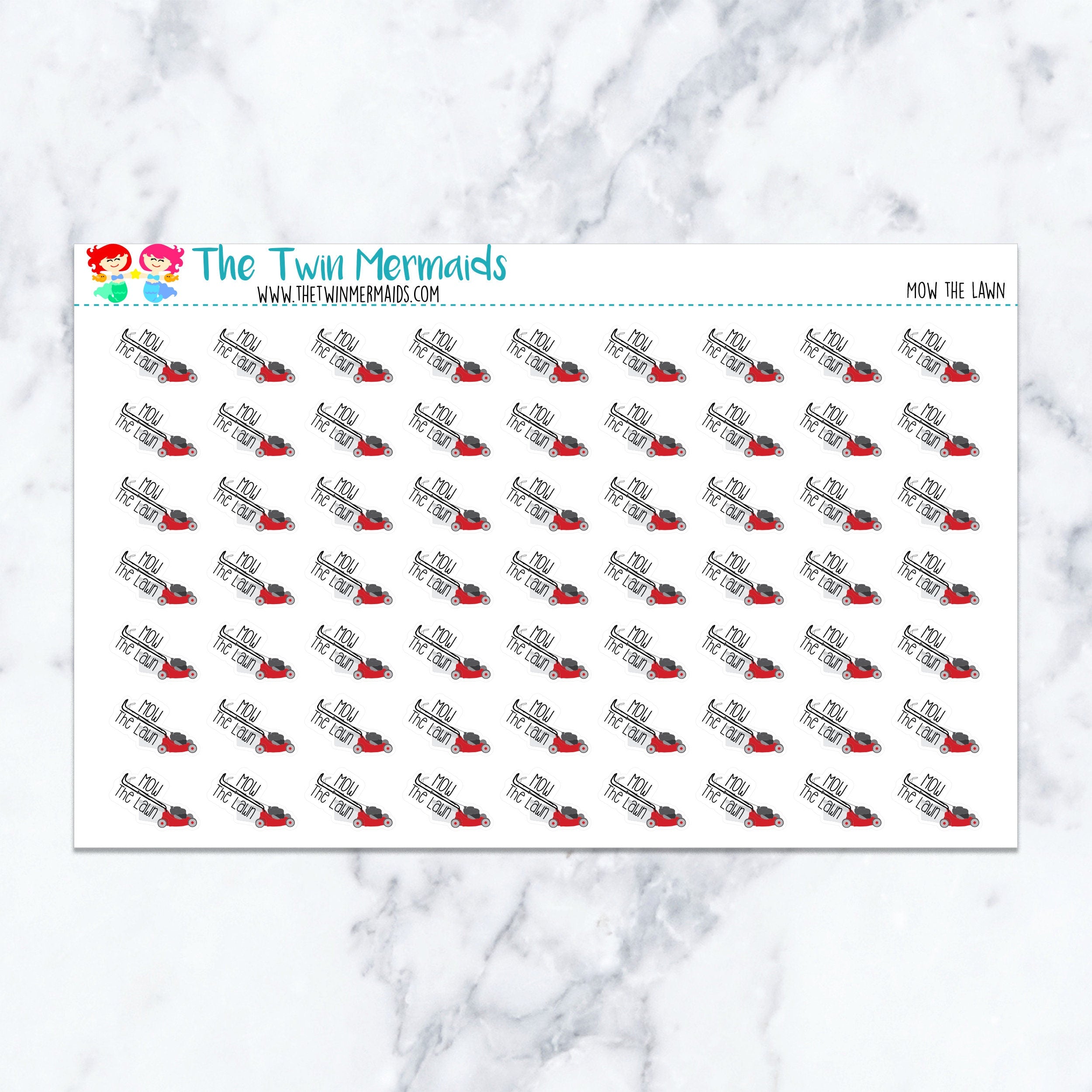 Mow the Lawn Planner Stickers