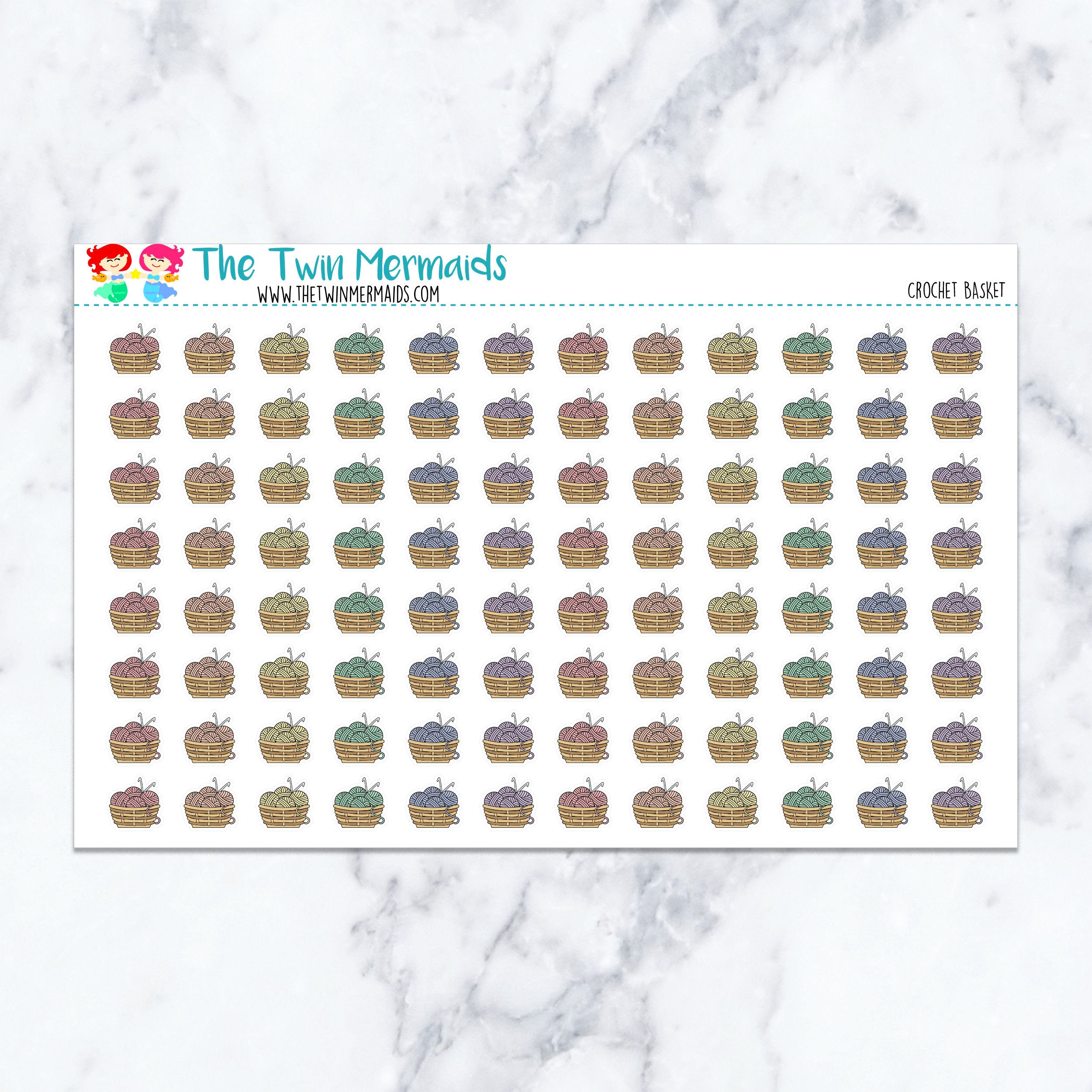 Crochet Basket Planner Stickers