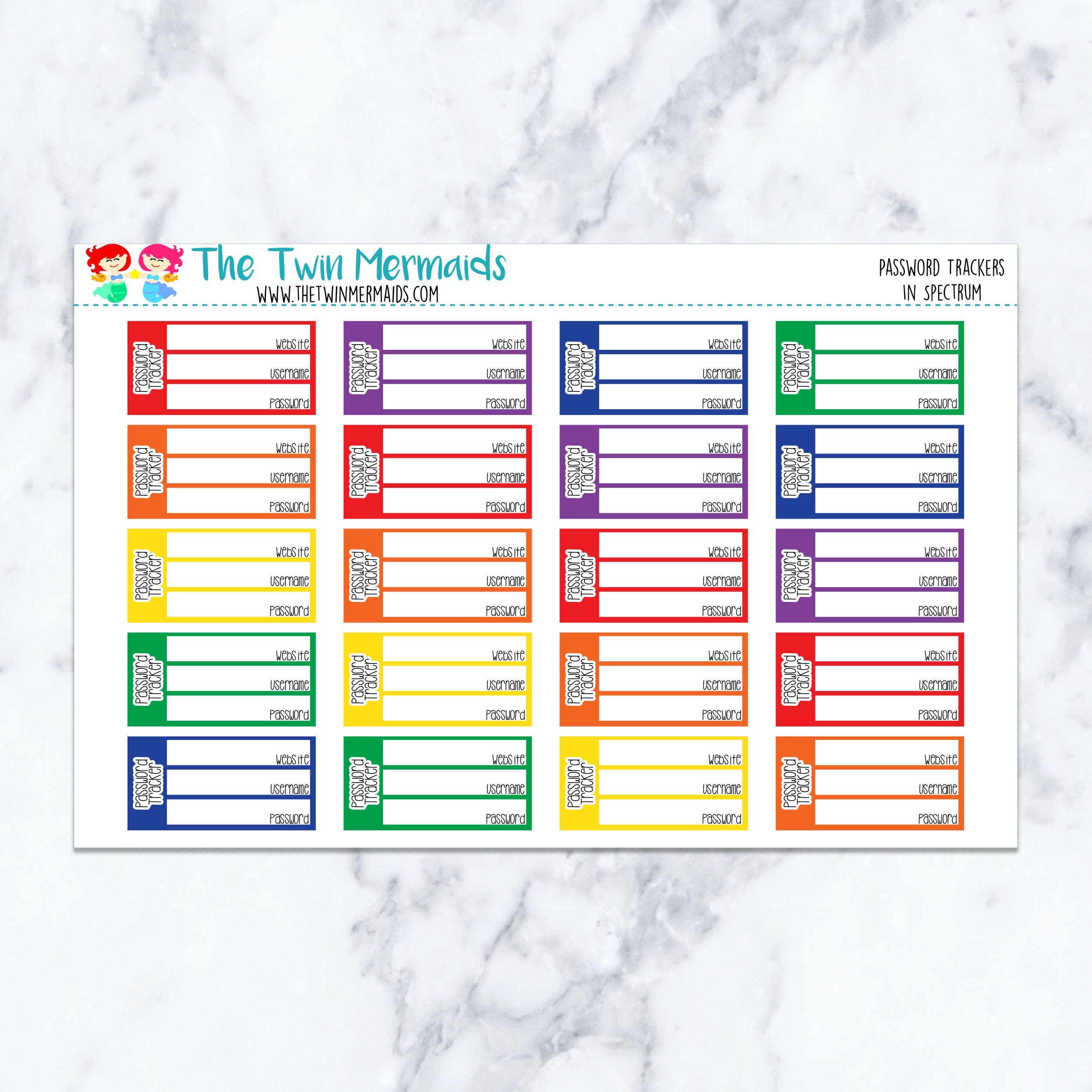 Password Trackers in Spectrum Planner Stickers