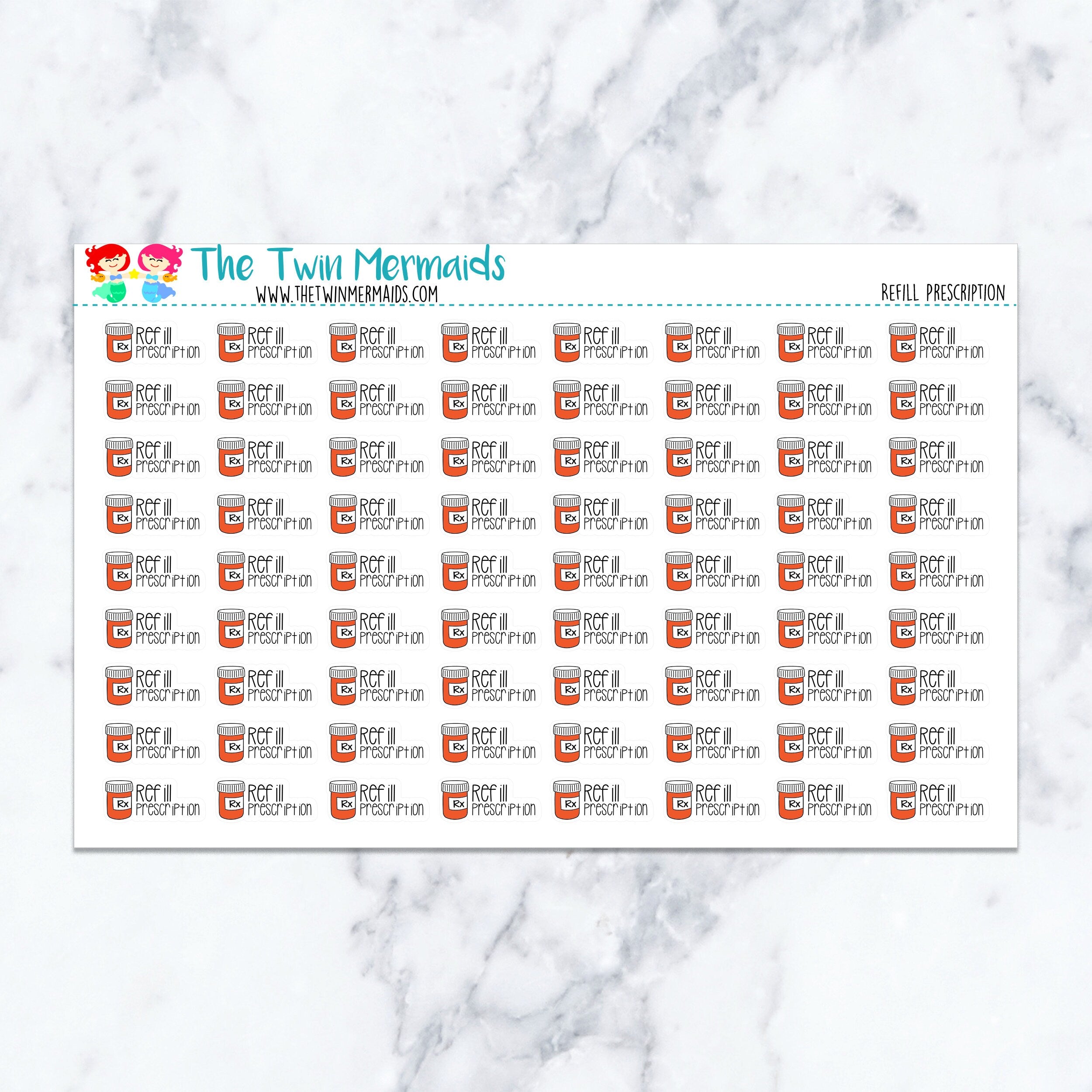 Refill Prescription Planner Stickers