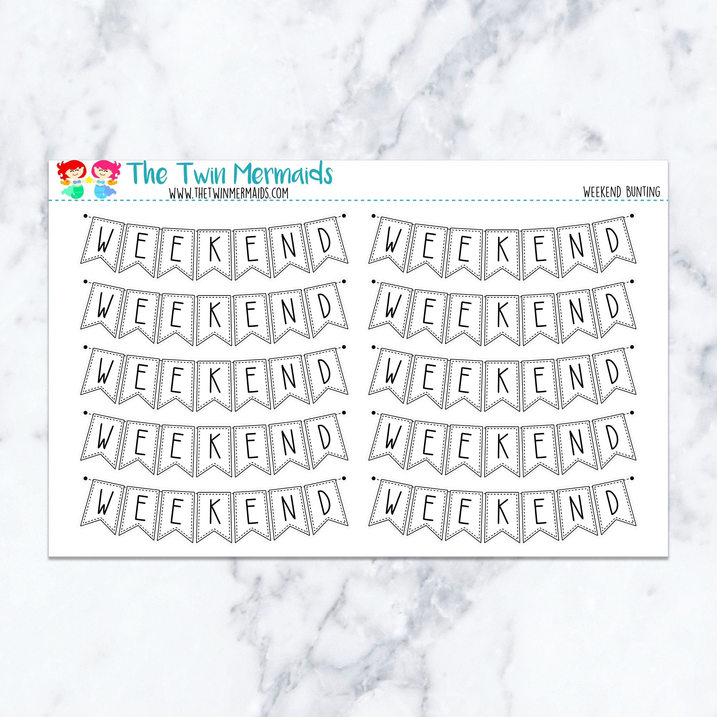 Weekend Bunting Planner Stickers