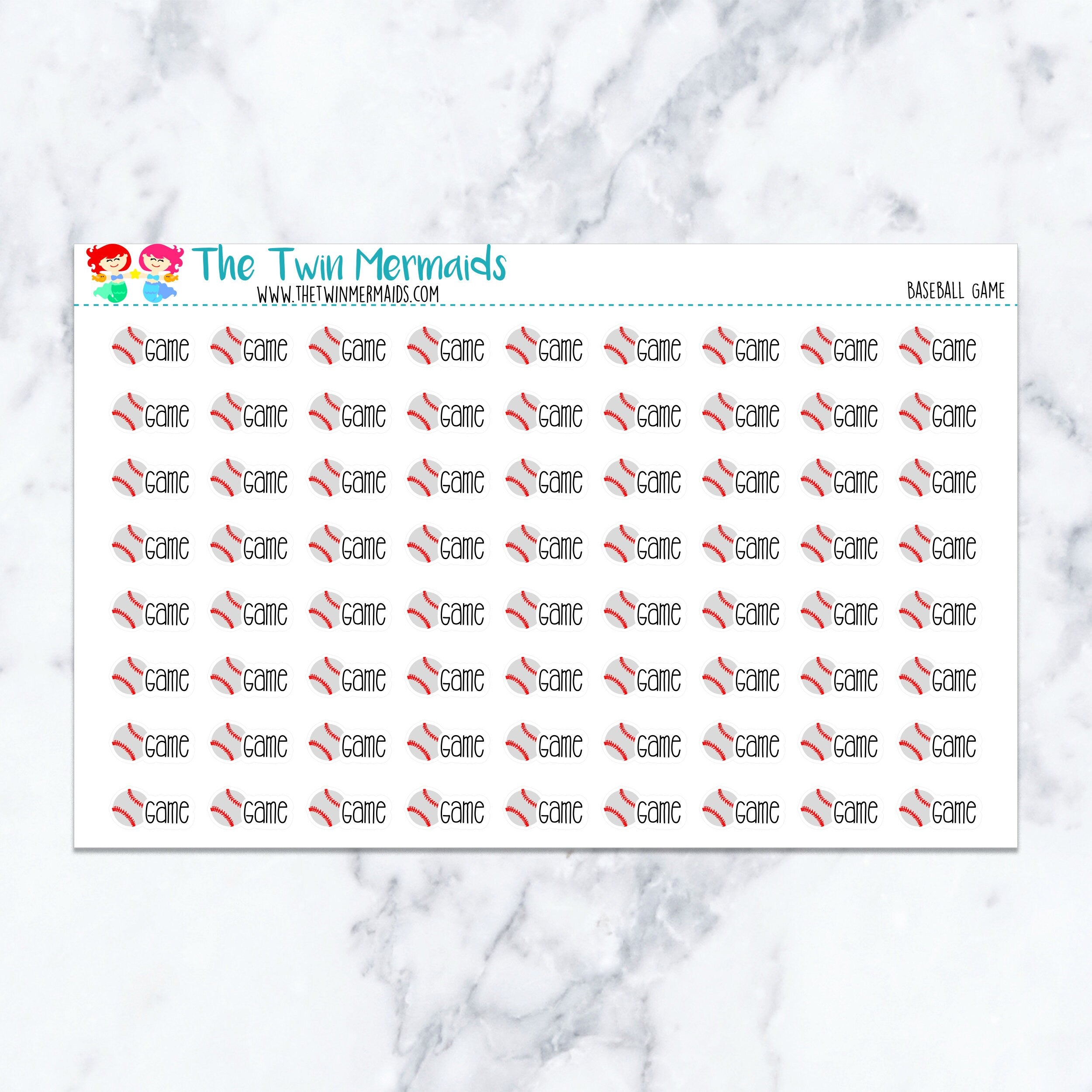 Baseball Game Planner Stickers