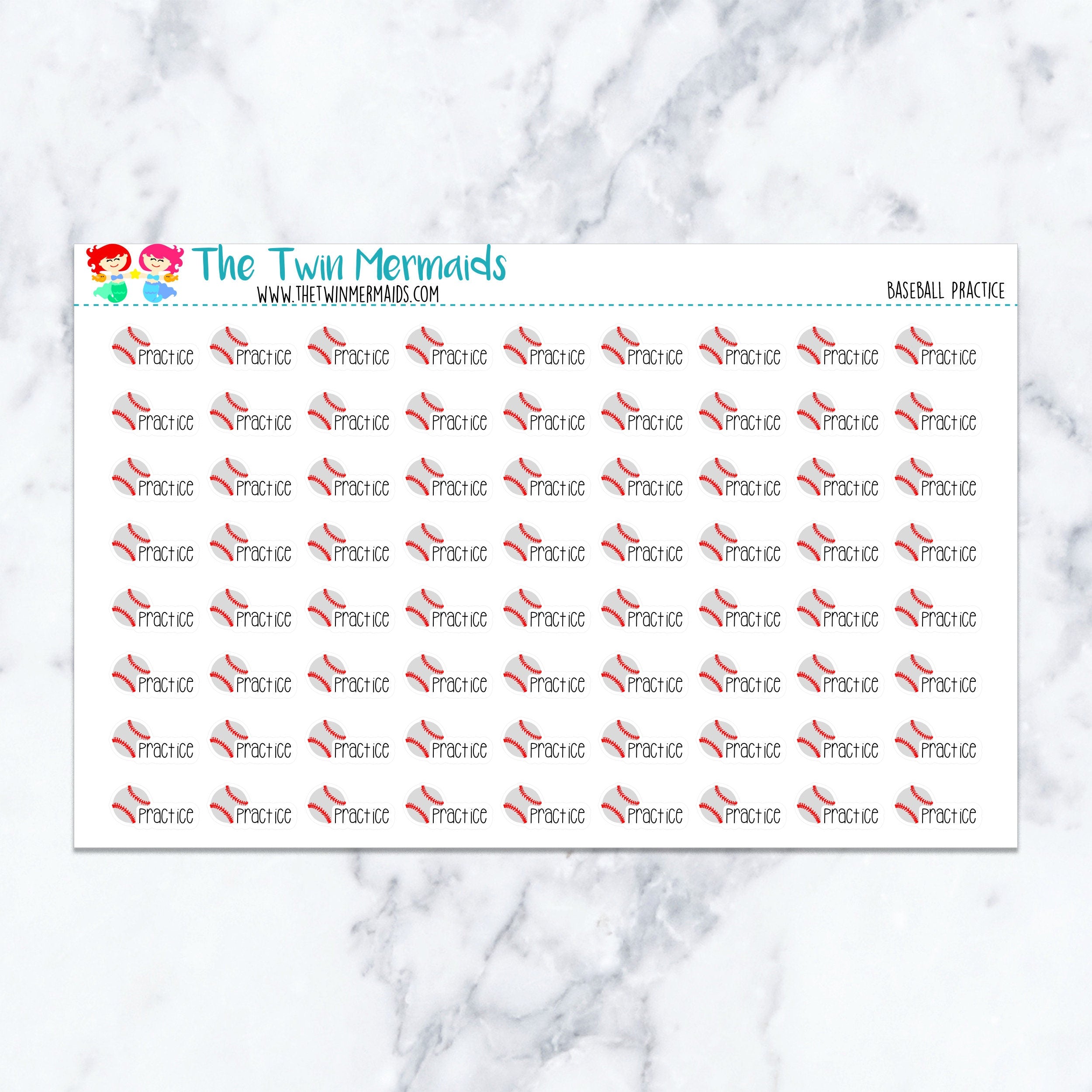 Baseball Practice Planner Stickers