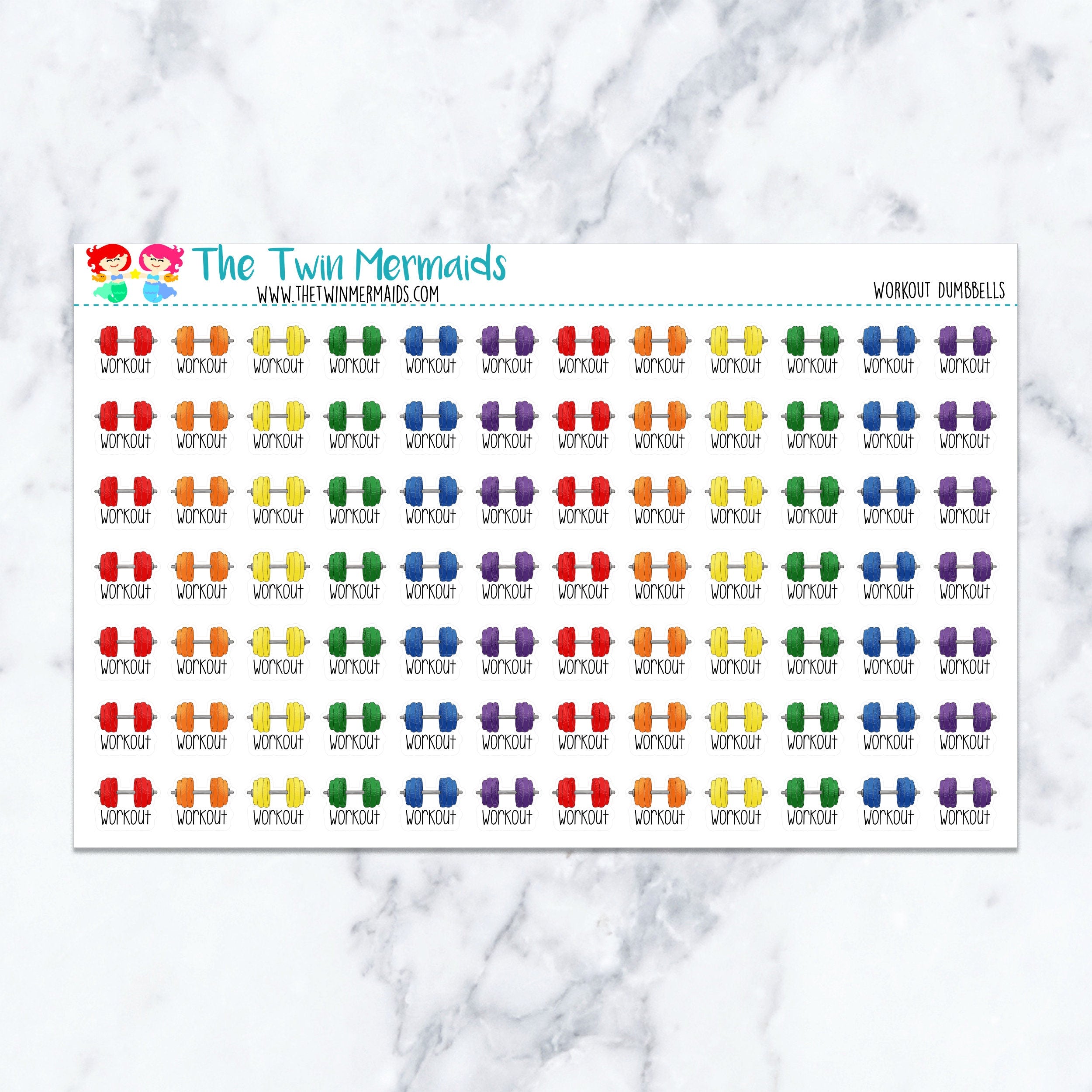 Workout Dumbbells Planner Stickers