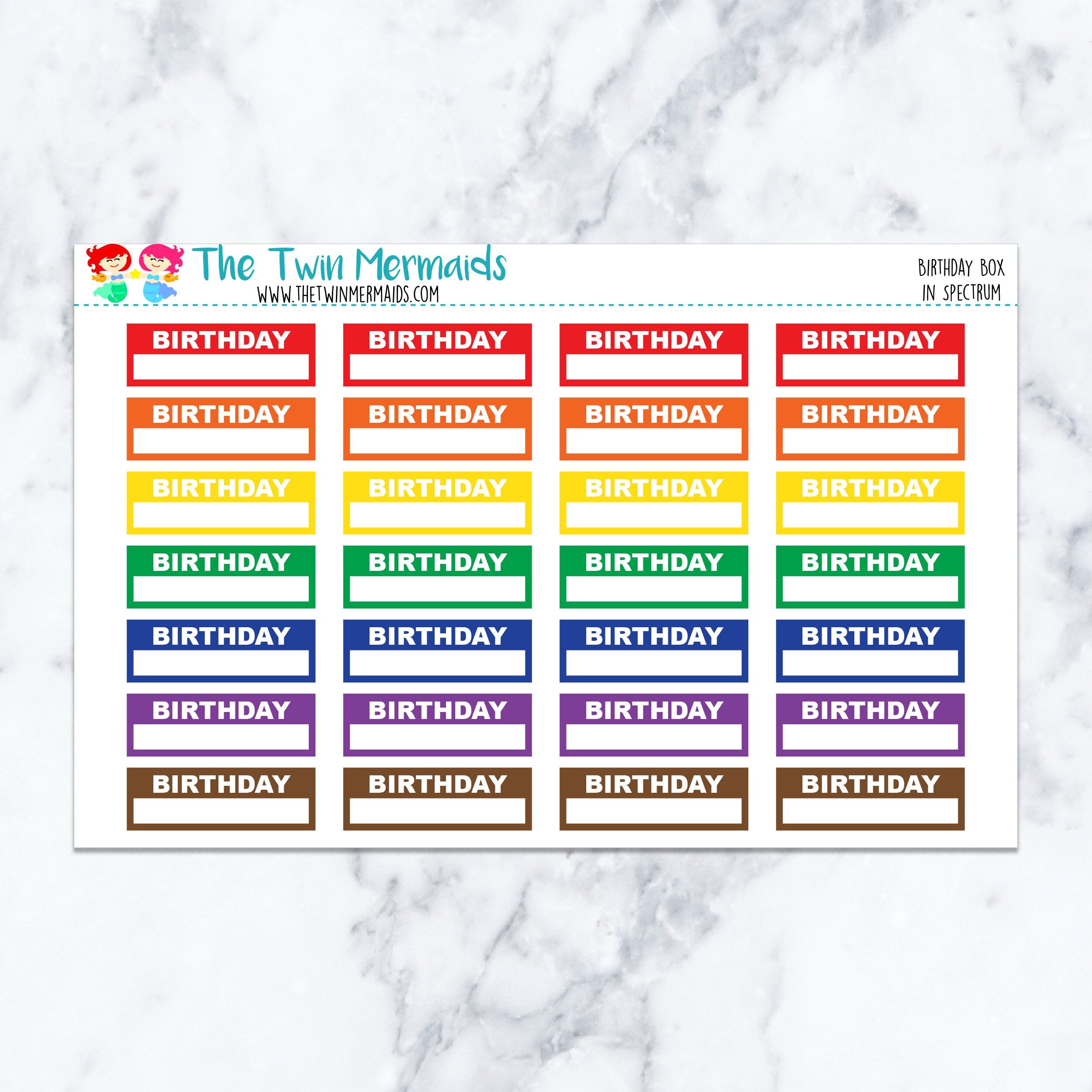 Birthday Box in Spectrum Planner Stickers