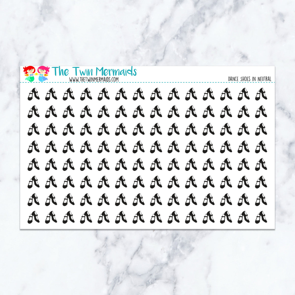 Dance Shoes in Neutral planner stickers, neutral color scheme. Kiss-cut sticker sheet for planners, bullet journals, and scra