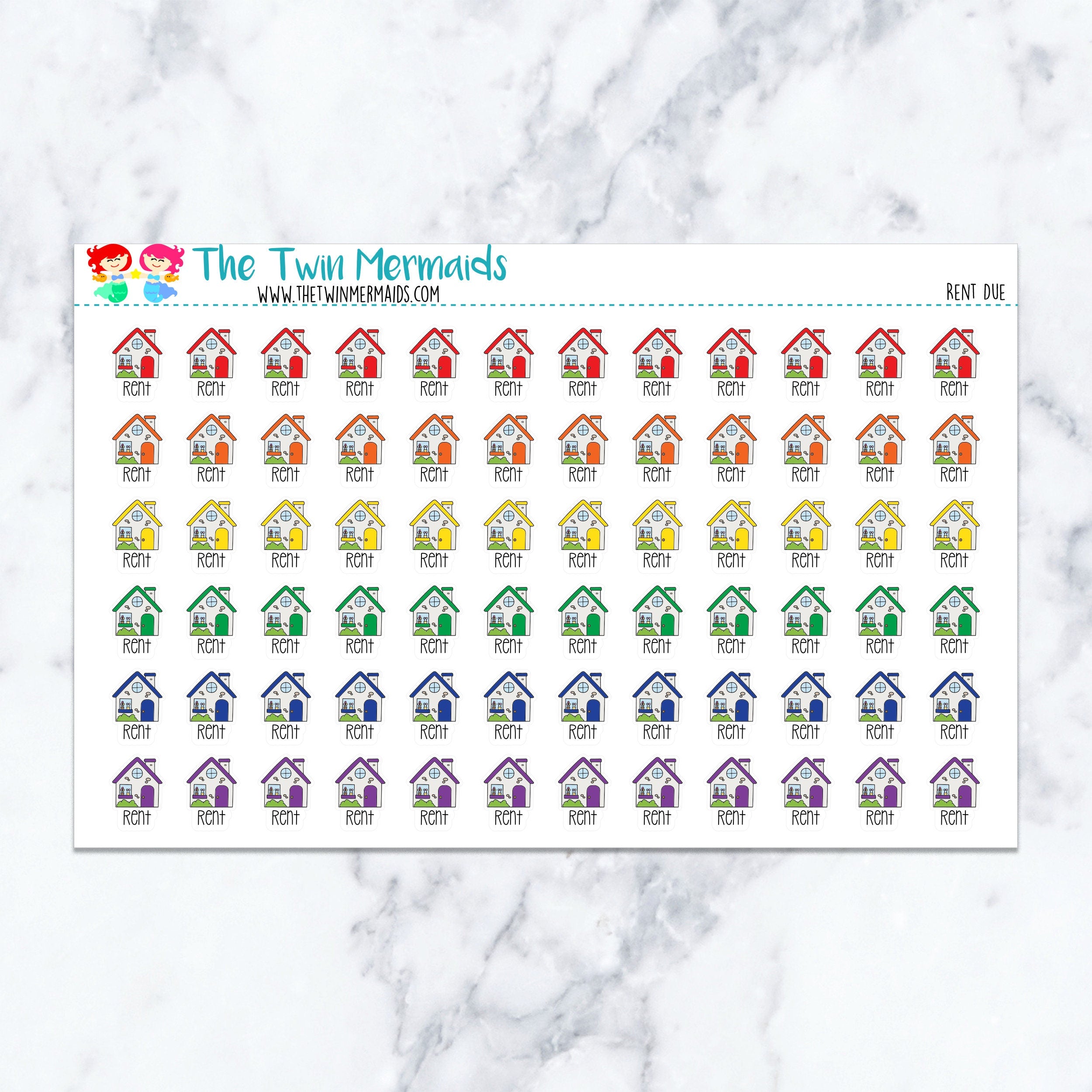 Rent Due Planner Stickers