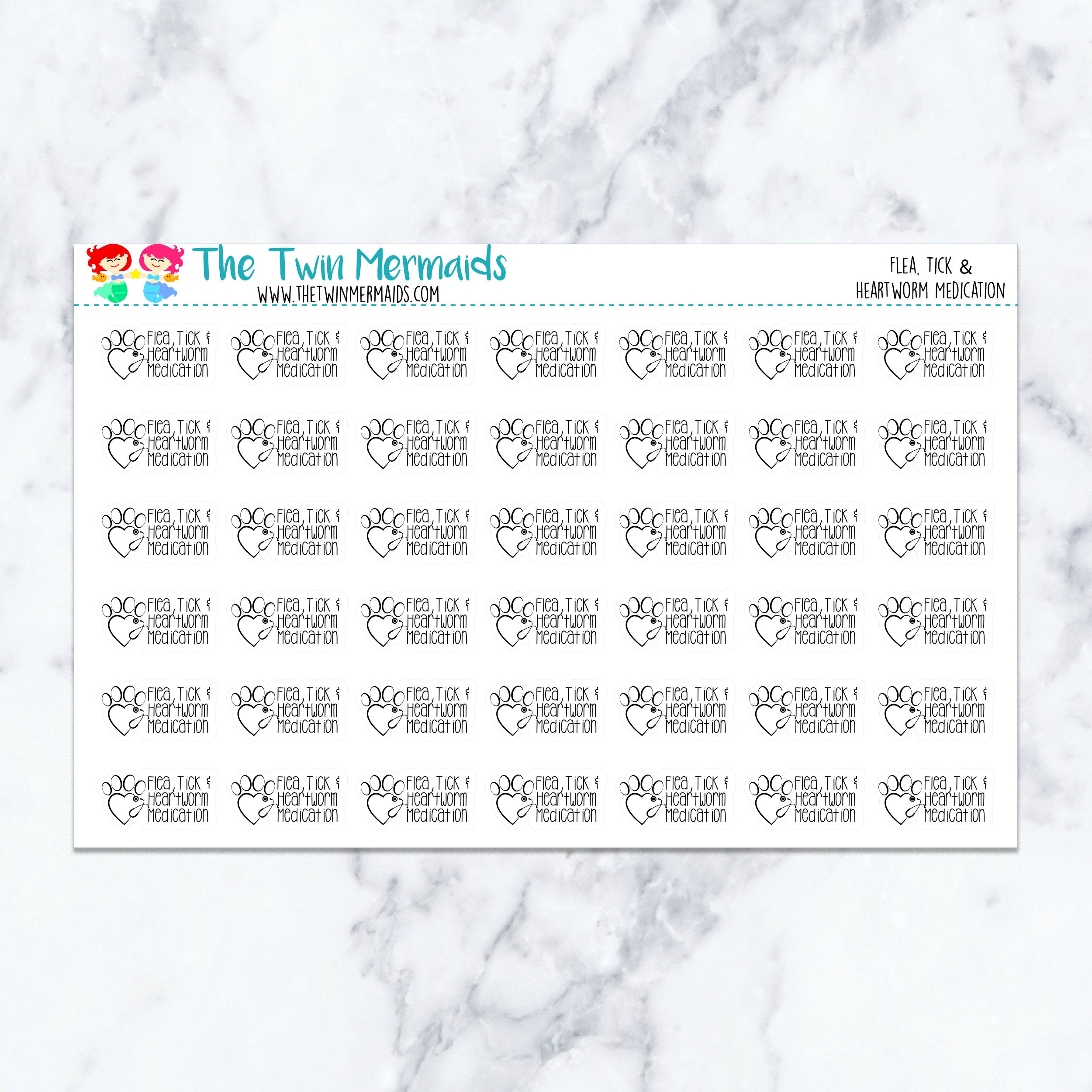 Flea, Tick & Heartworm Medication Planner Stickers
