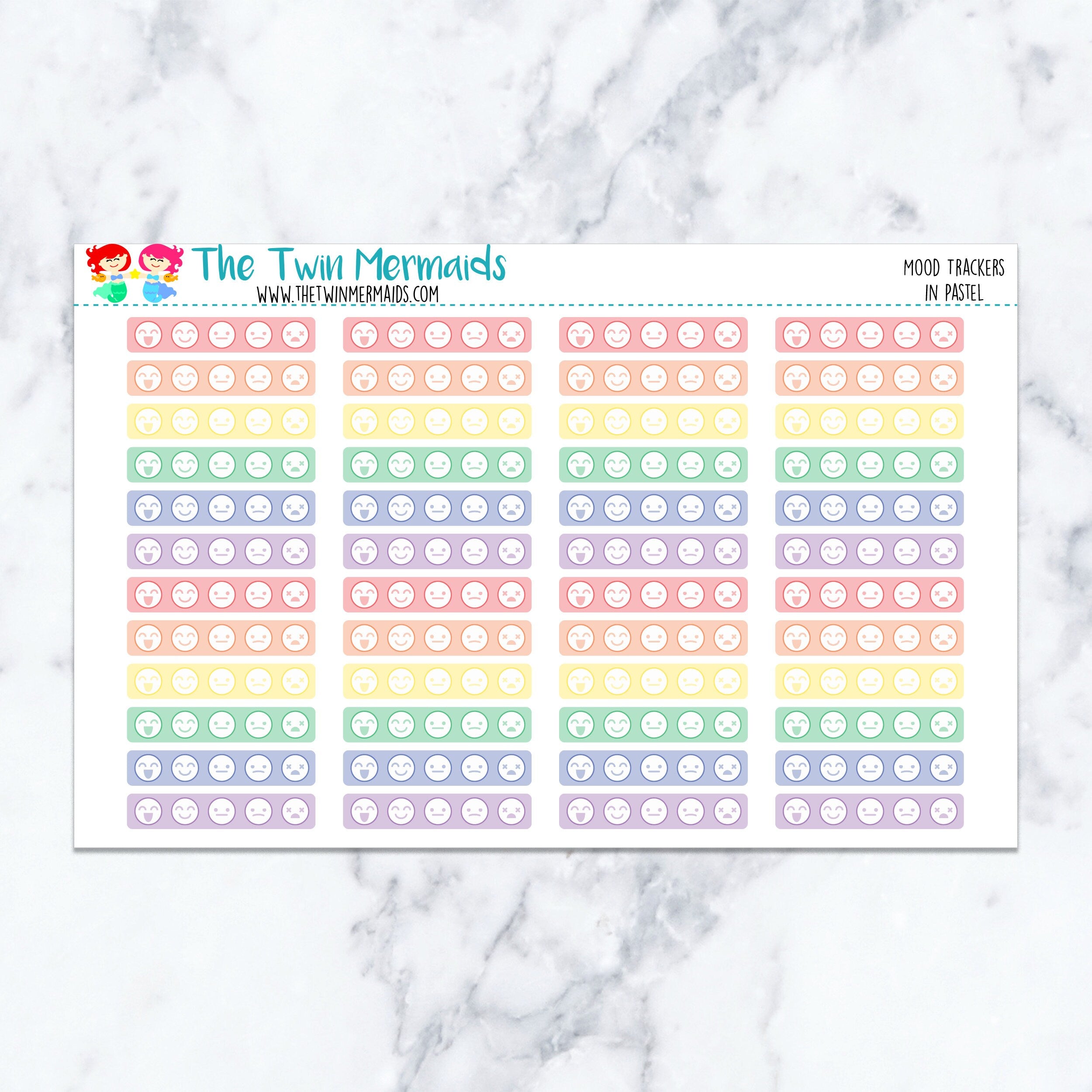 Mood Trackers in Pastel Planner Stickers