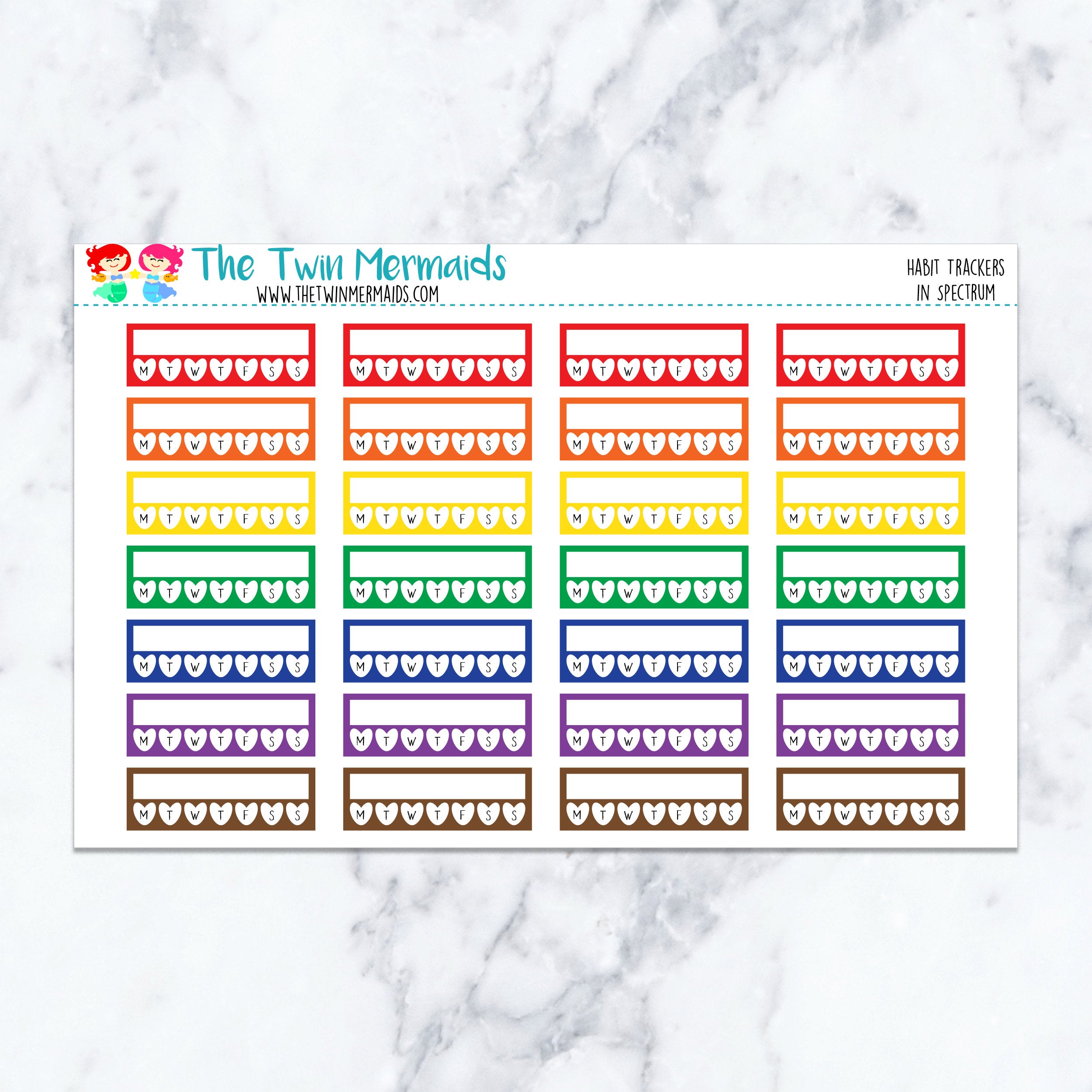 Habit Trackers in Spectrum Planner Stickers