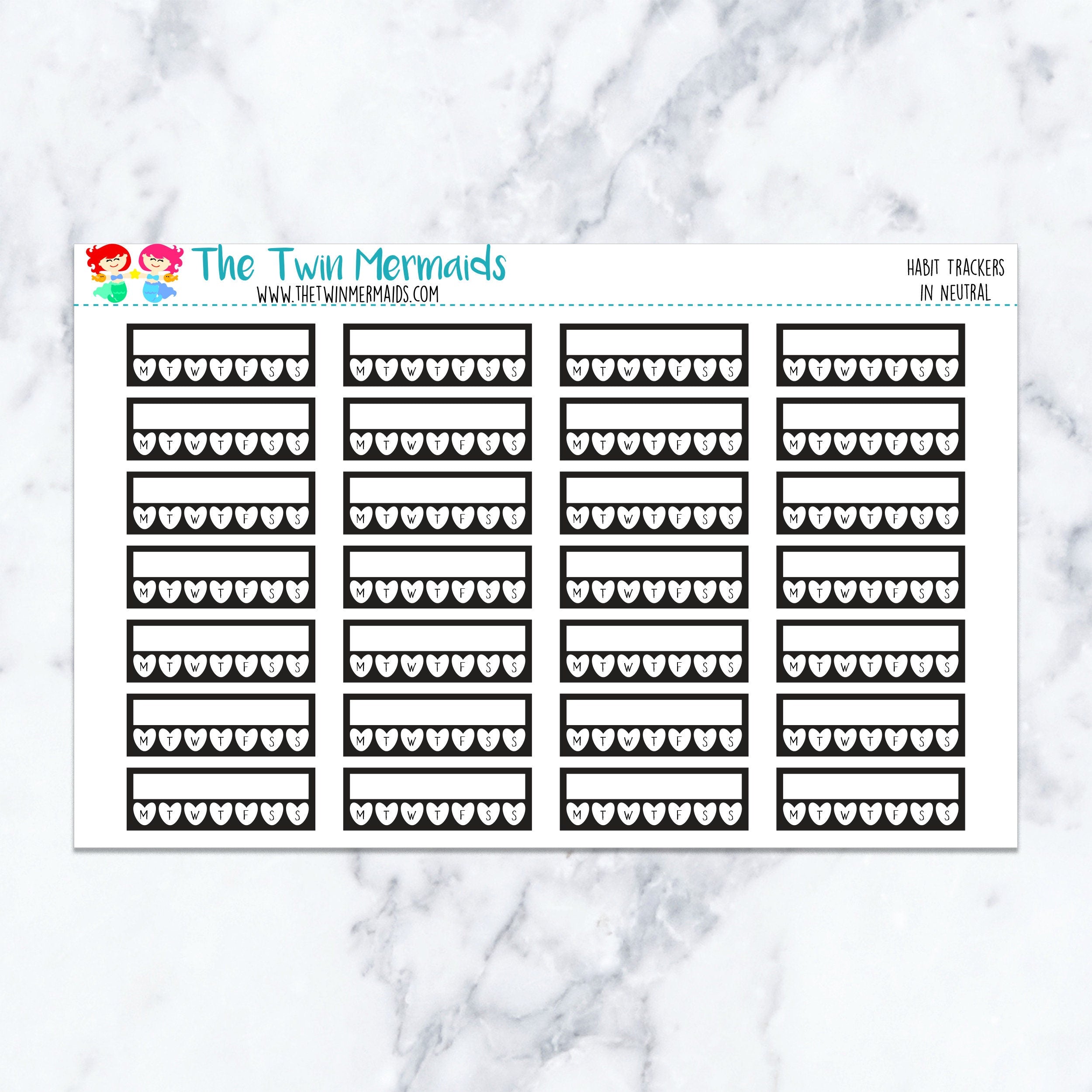 Habit Trackers in Neutral Planner Stickers