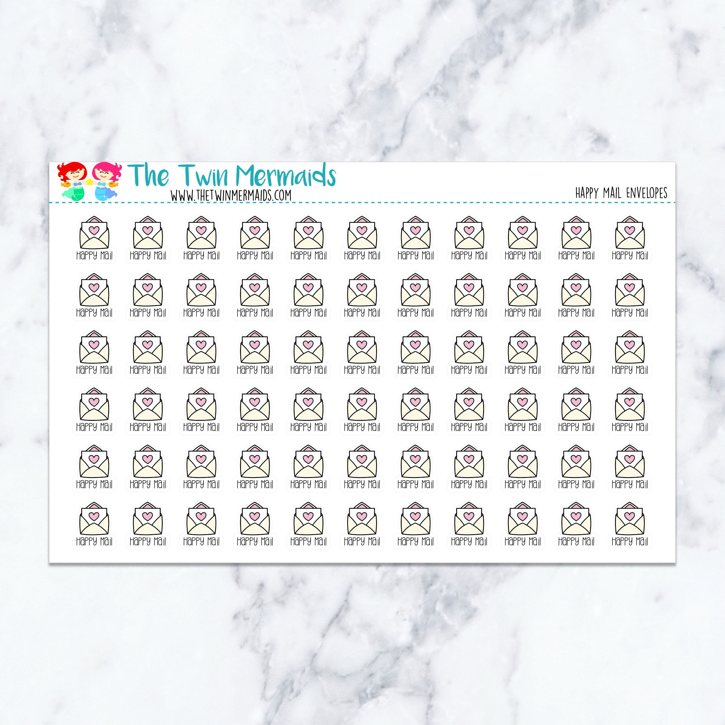 Happy Mail Envelopes Planner Stickers