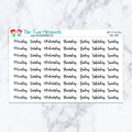 Days of the Week Mini Script Planner Stickers