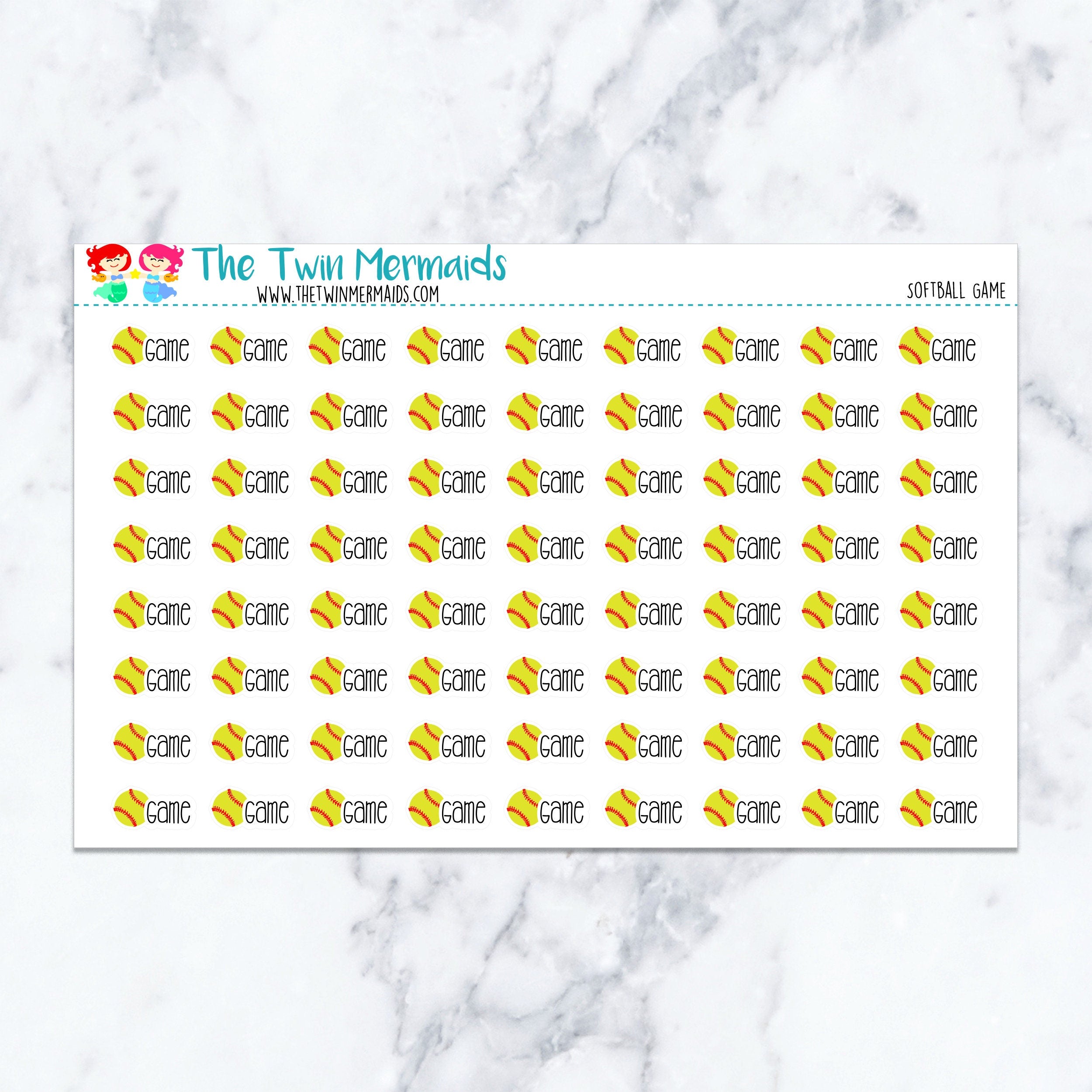 Softball Game Planner Stickers