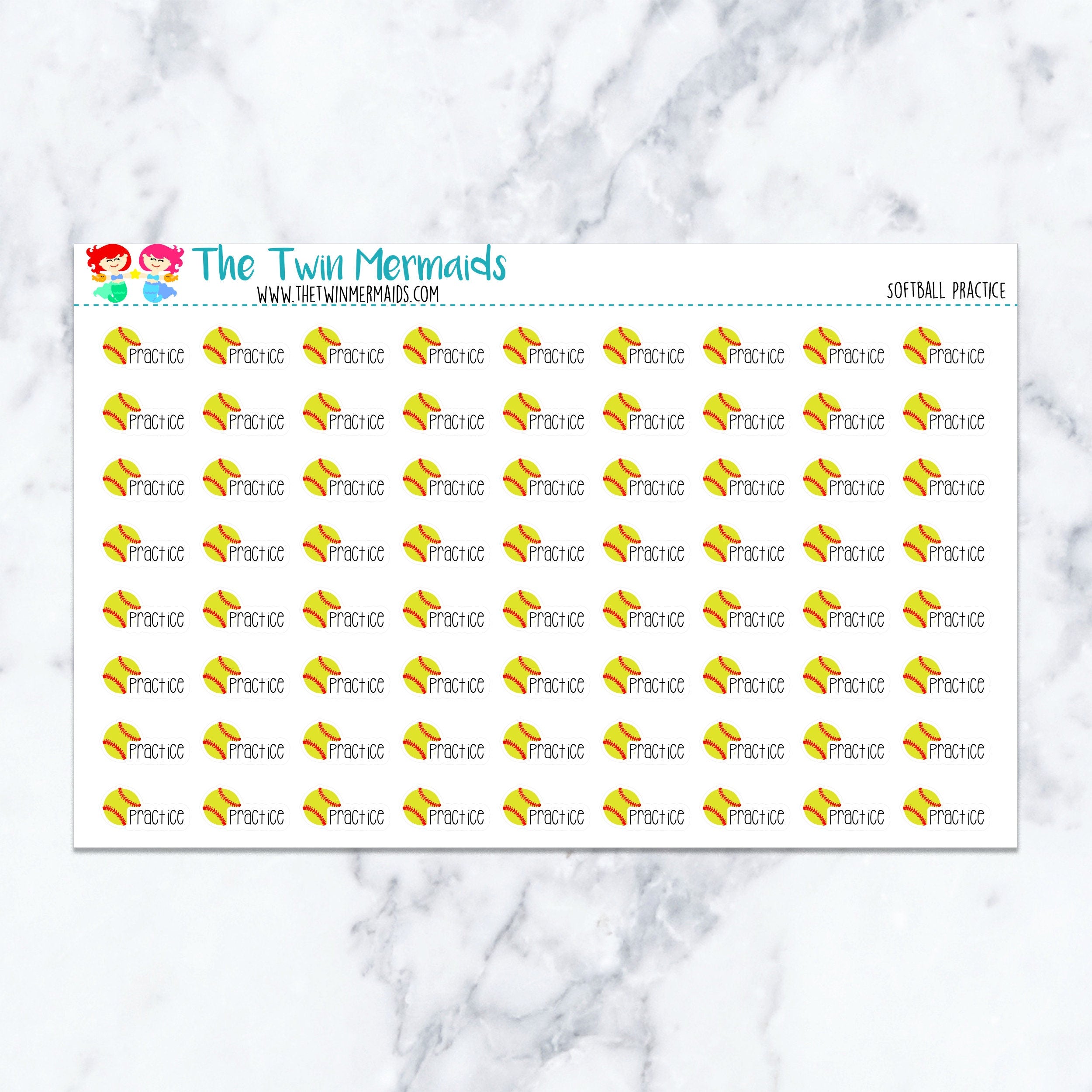 Softball Practice Planner Stickers