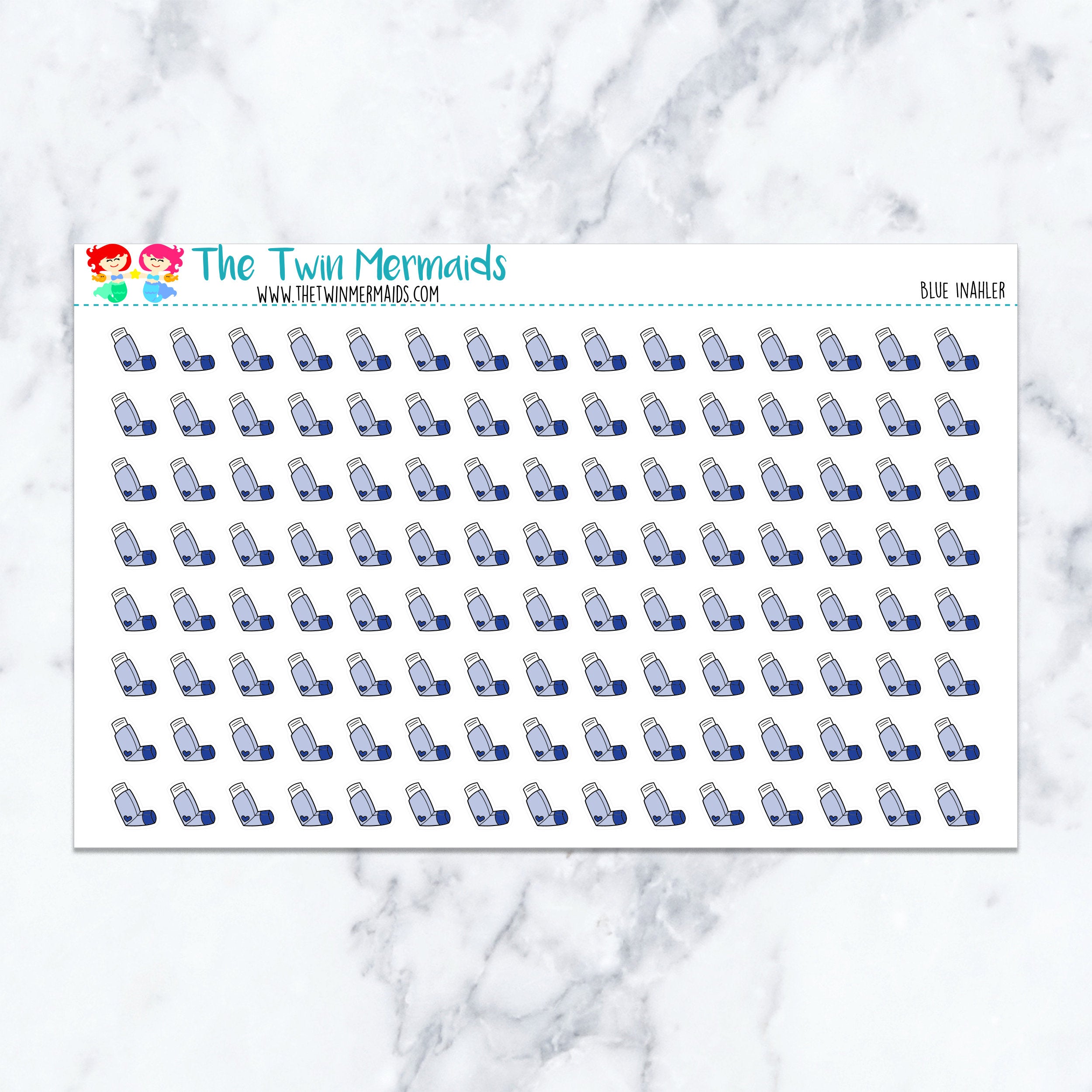 Blue Inhaler Planner Stickers