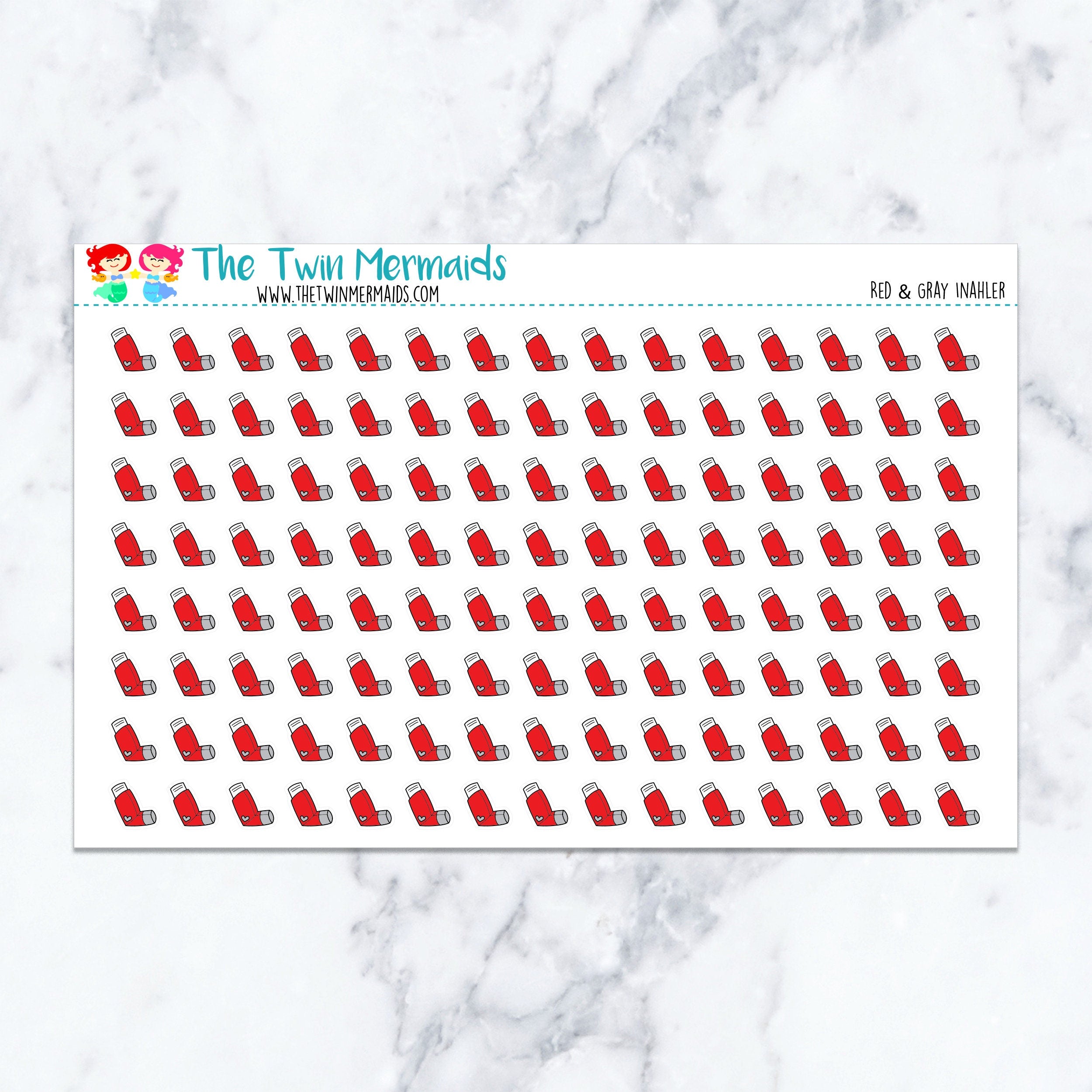 Red & Gray Inhaler Planner Stickers