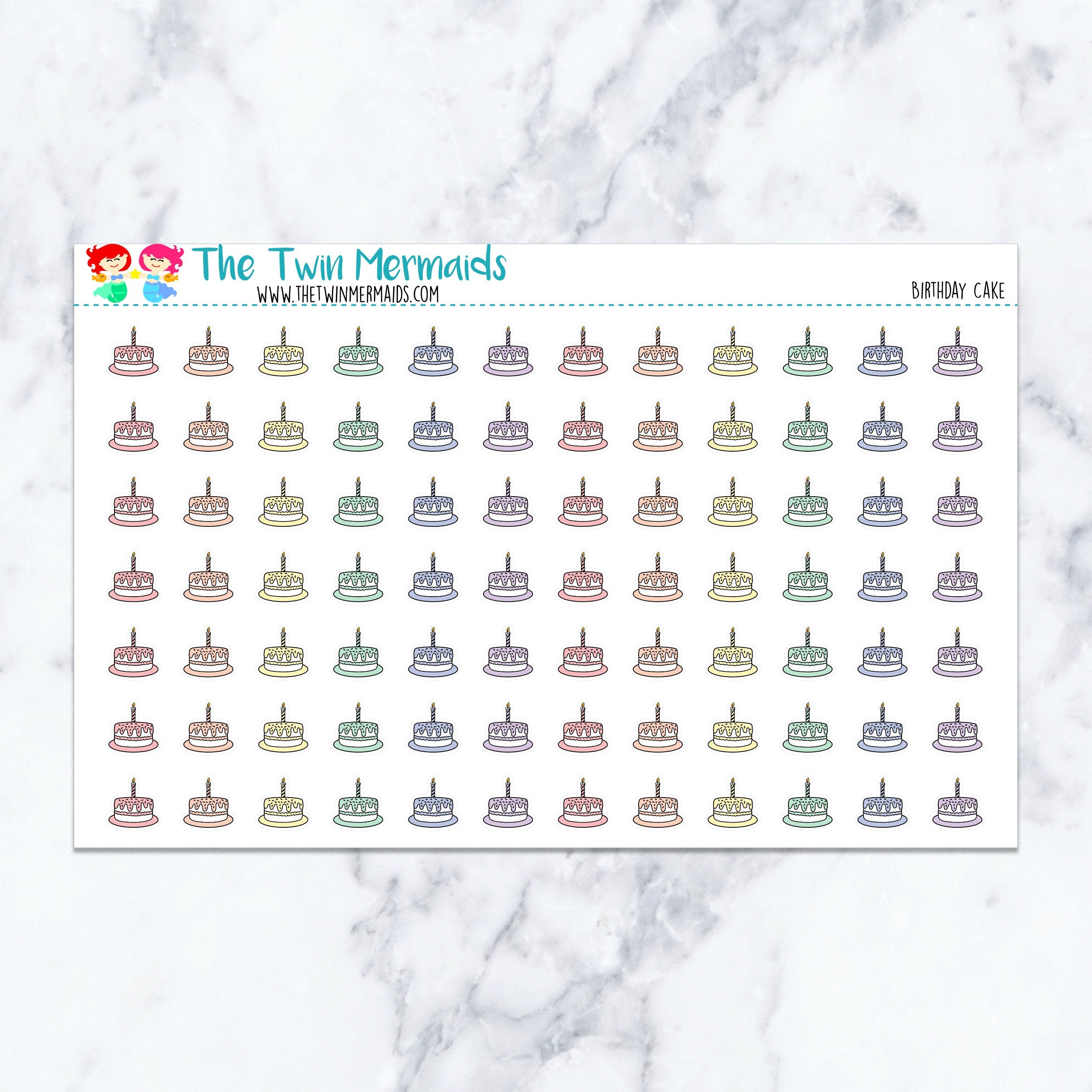 Birthday Cake Planner Stickers