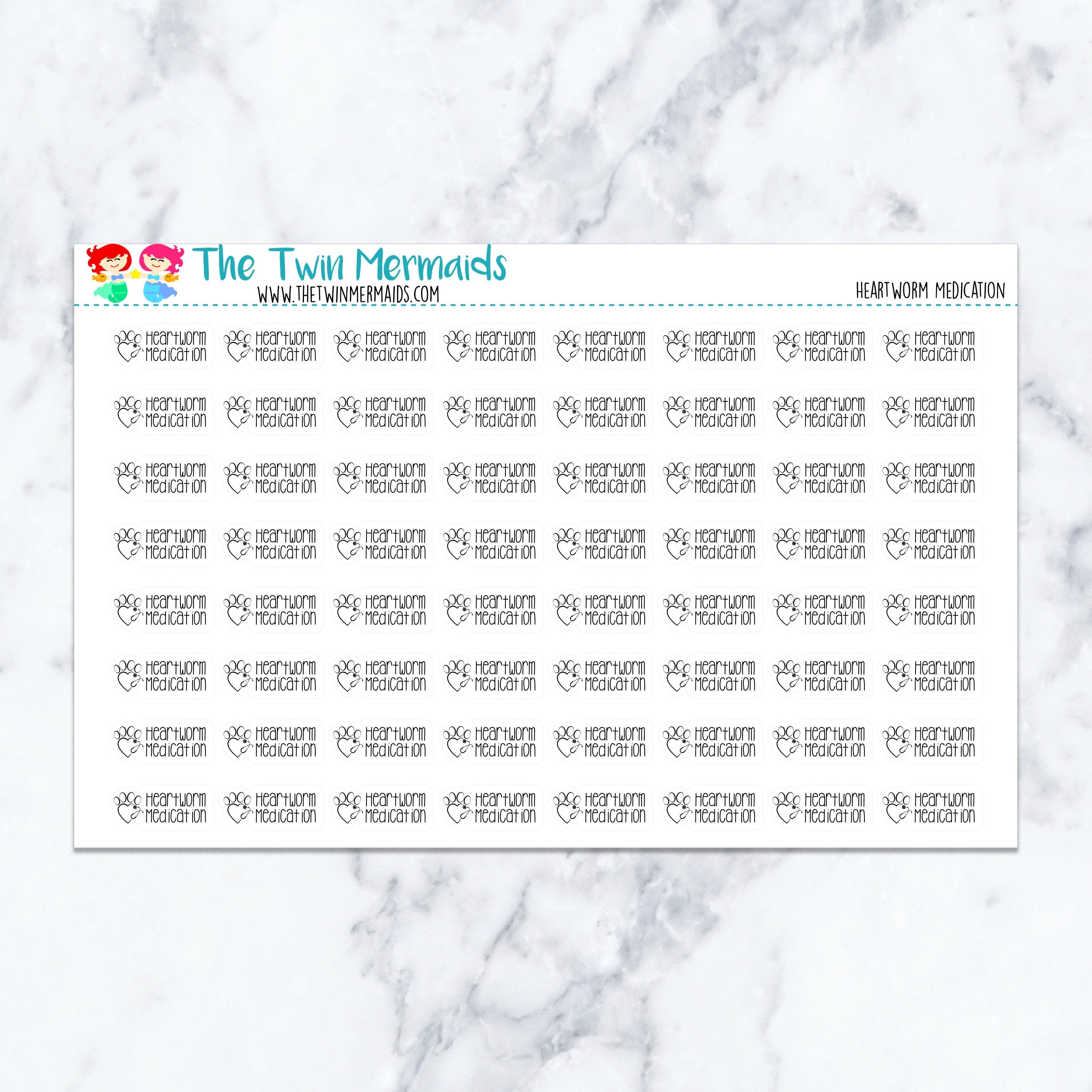 Heartworm Medication Planner Stickers