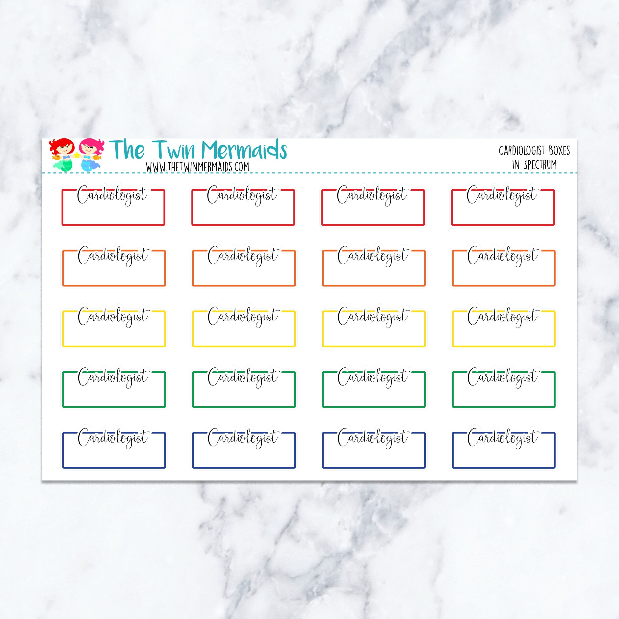 Cardiologist Boxes in Spectrum Planner Stickers
