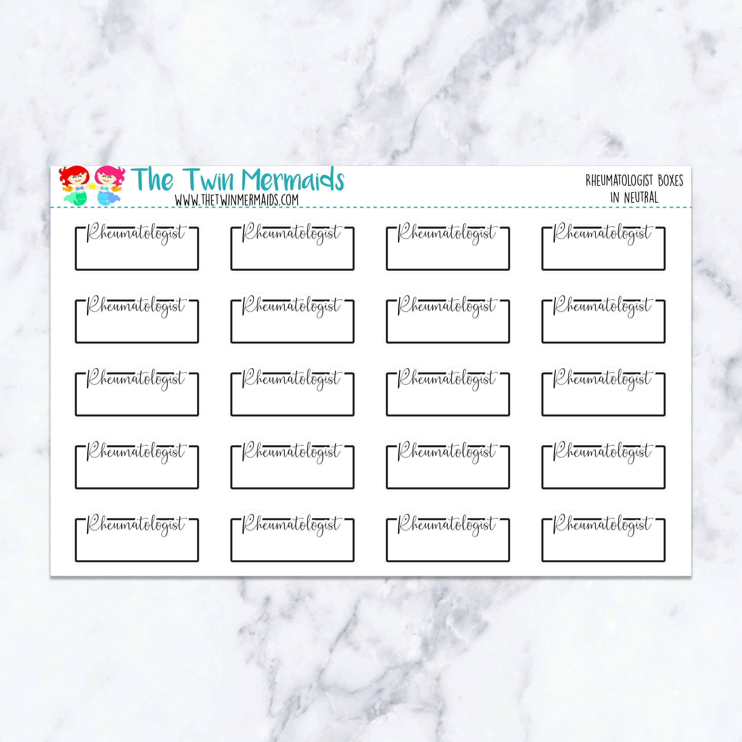 Rheumatologist Boxes in Neutral Planner Stickers