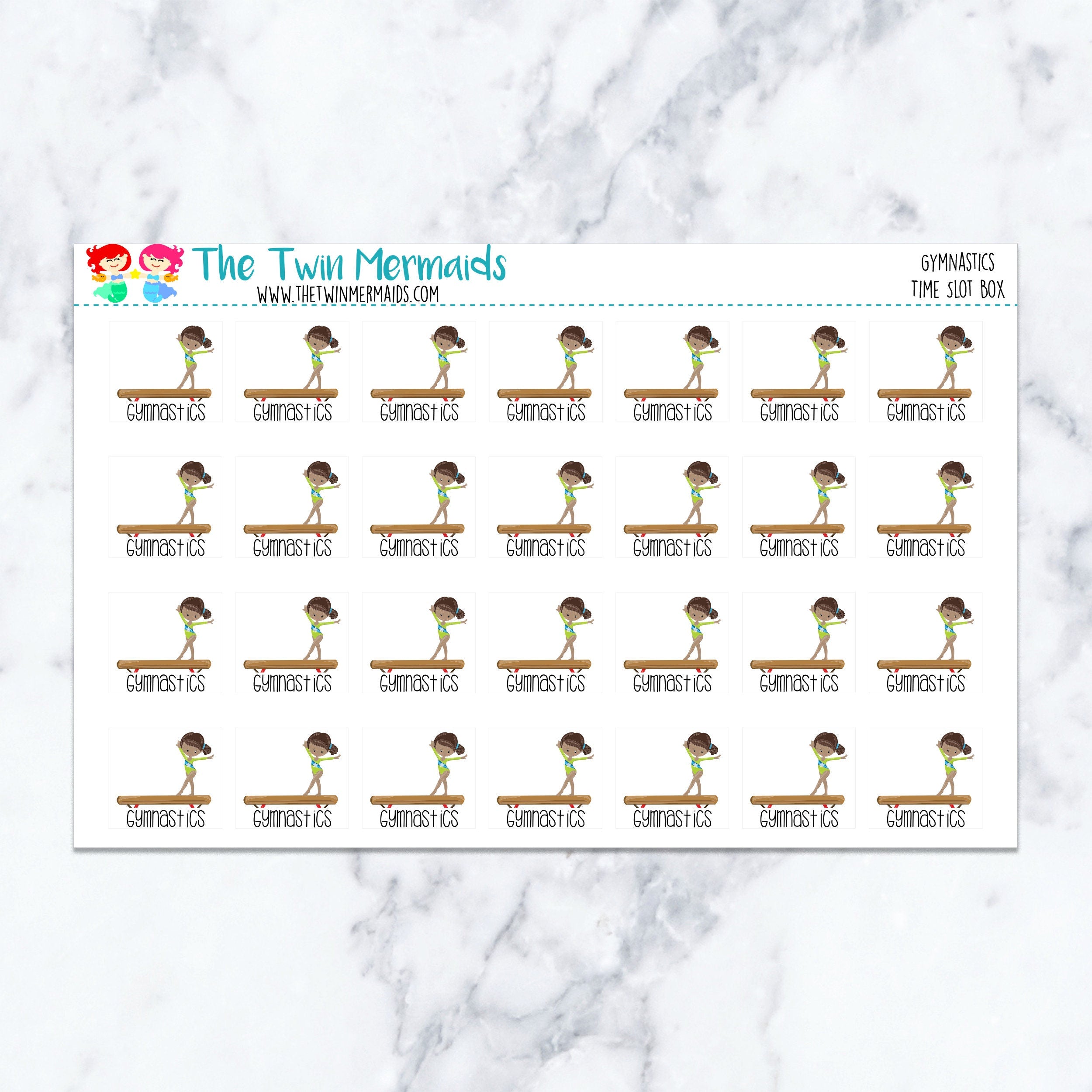 Gymnastics Time Slot Box Planner Stickers