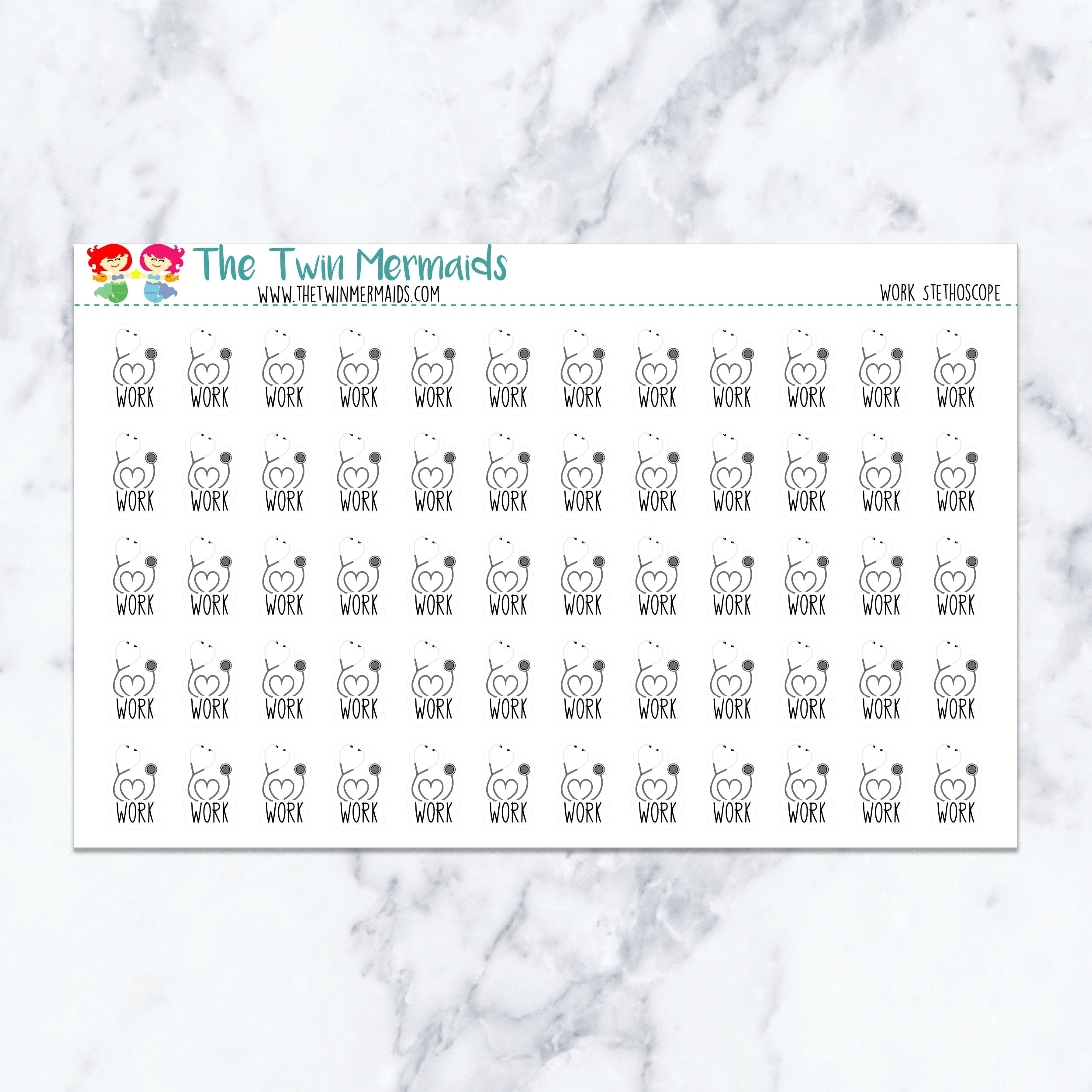 Work Stethoscope Planner Stickers