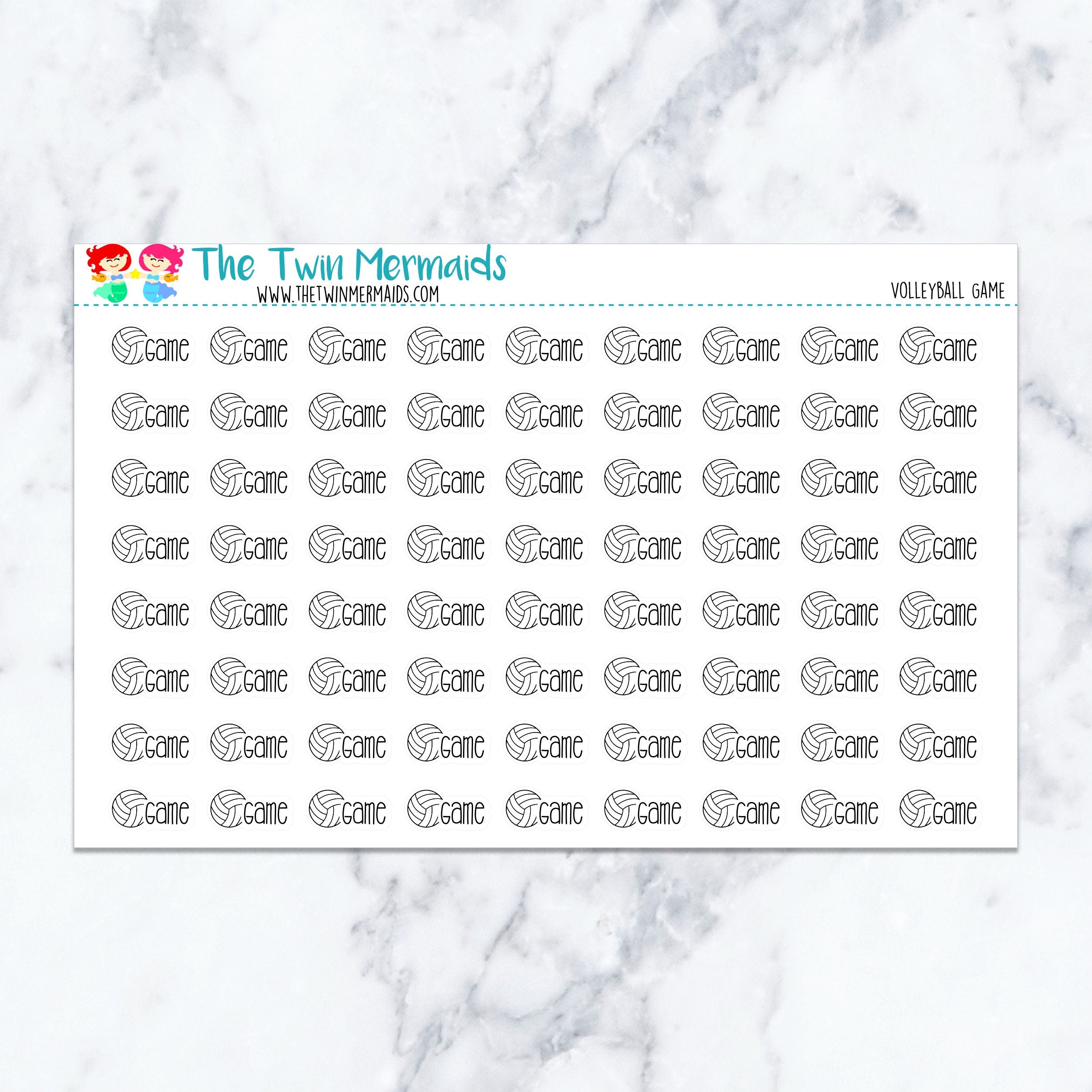 Volleyball Game Planner Stickers