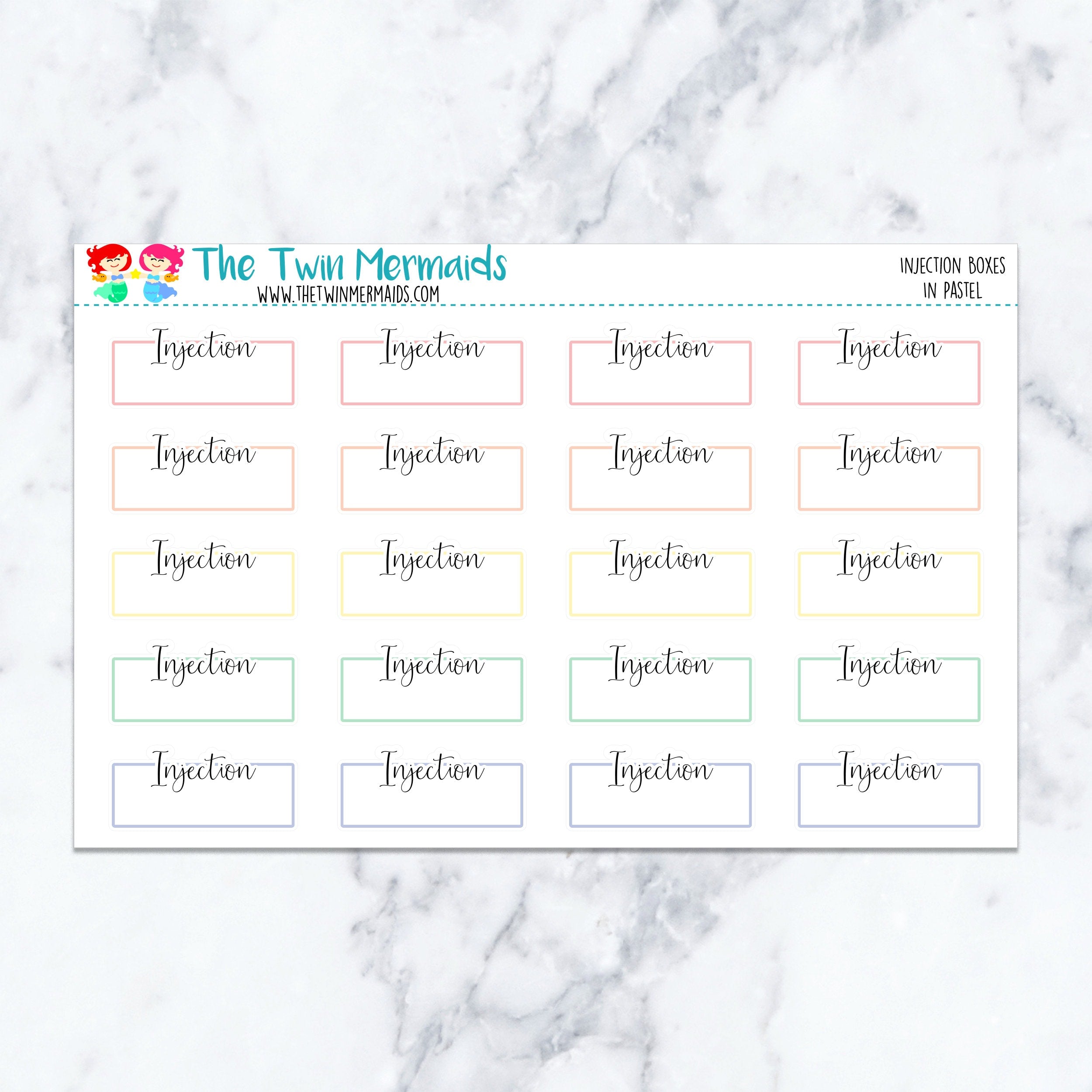 Injection Boxes in Pastel Planner Stickers