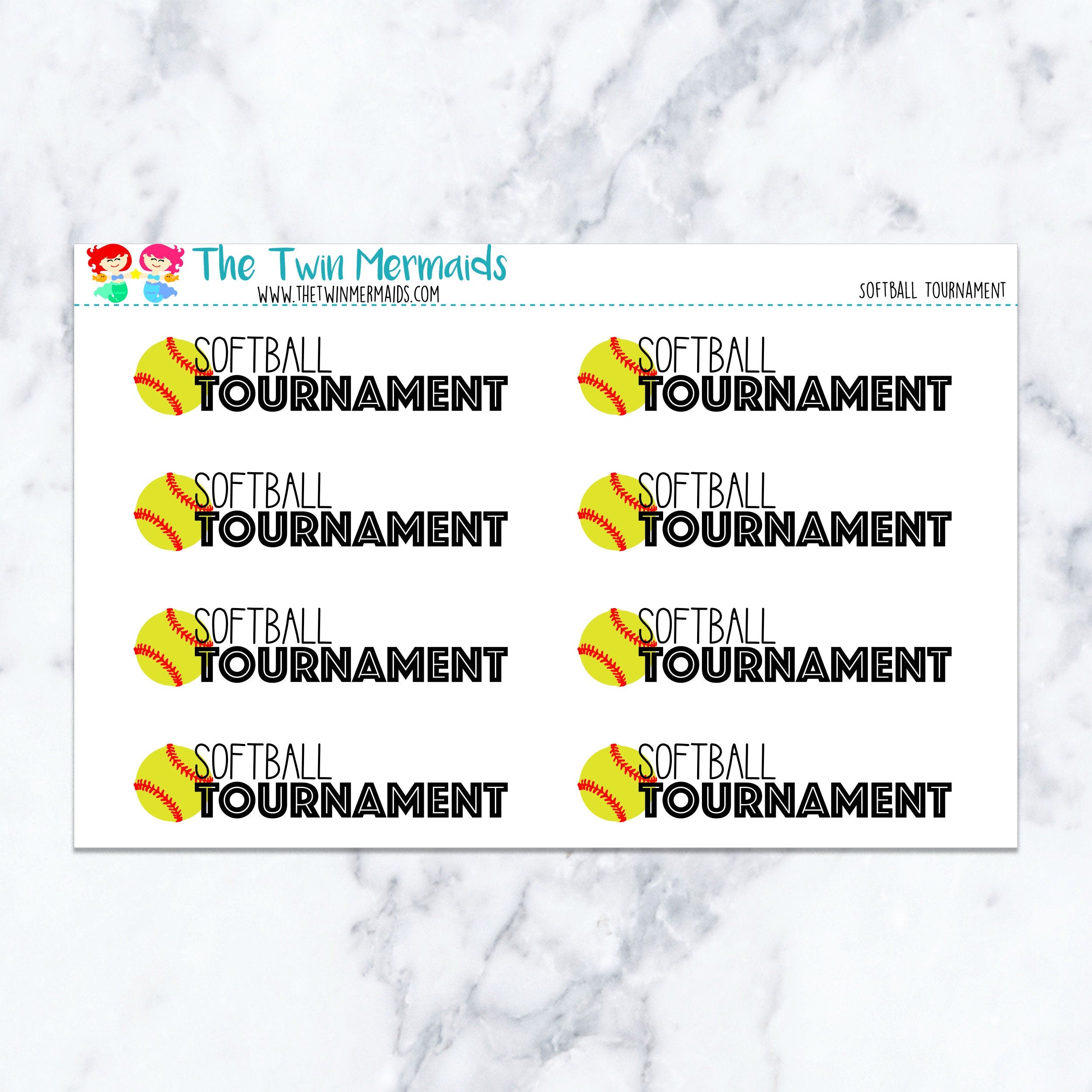 Softball Tournament Planner Stickers
