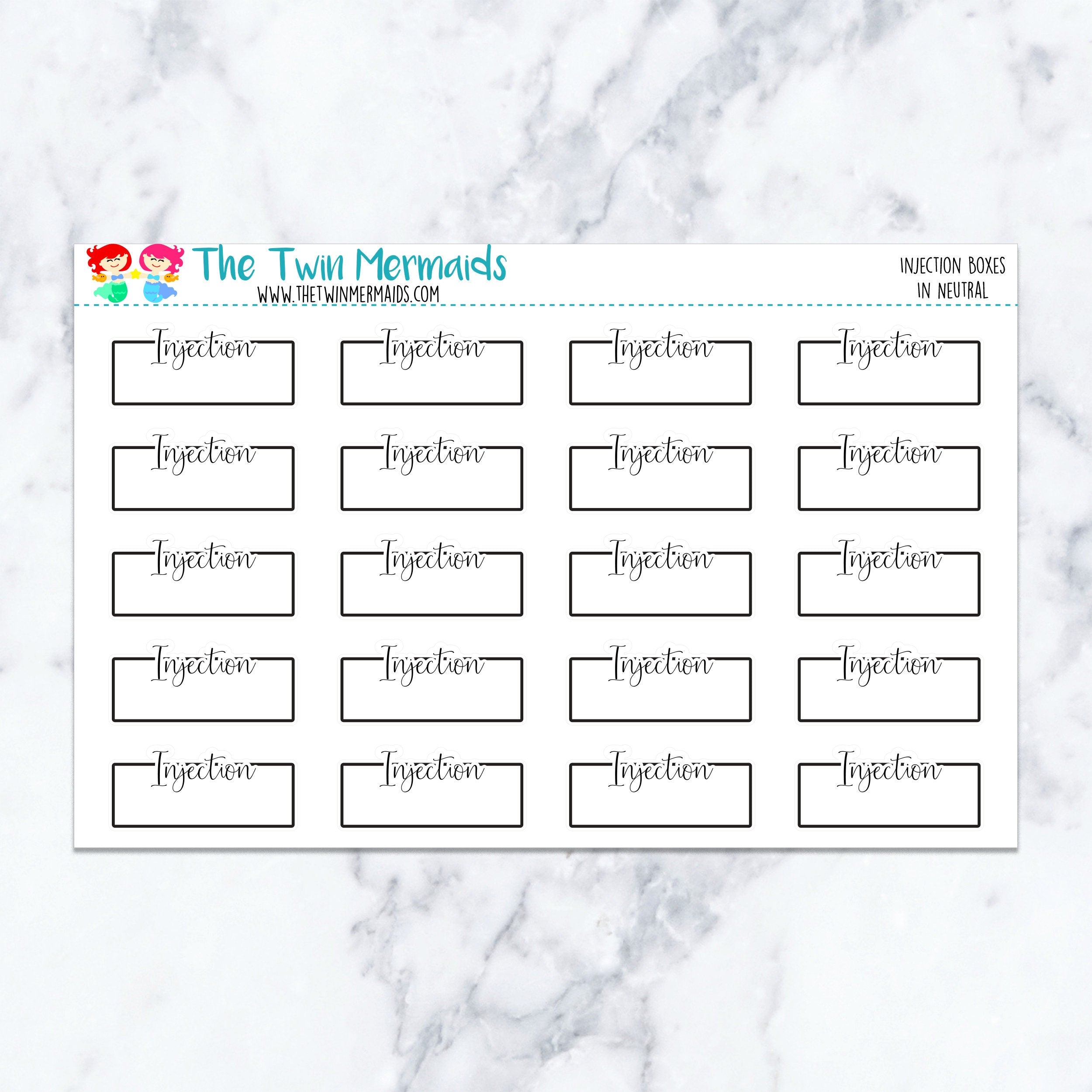 Injection Boxes in Neutral Planner Stickers