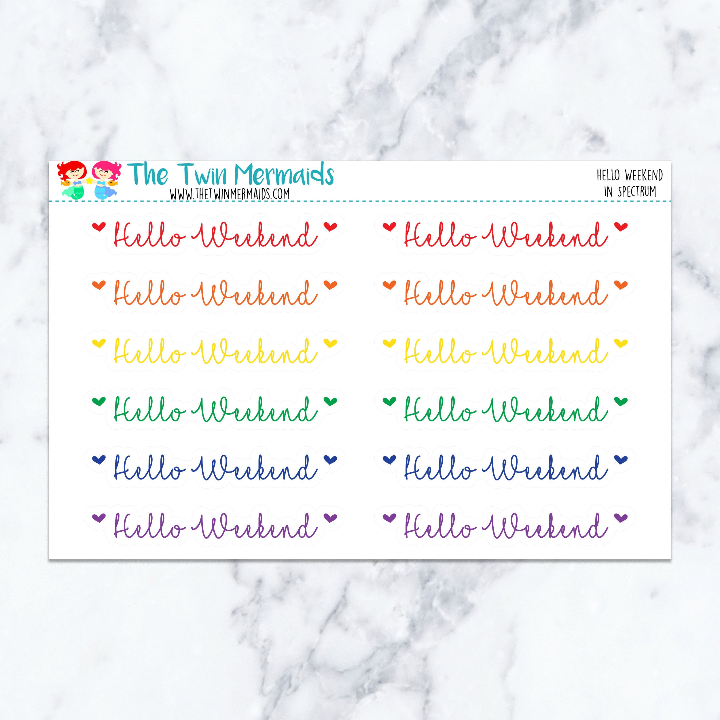 Hello Weekend in Spectrum Planner Stickers