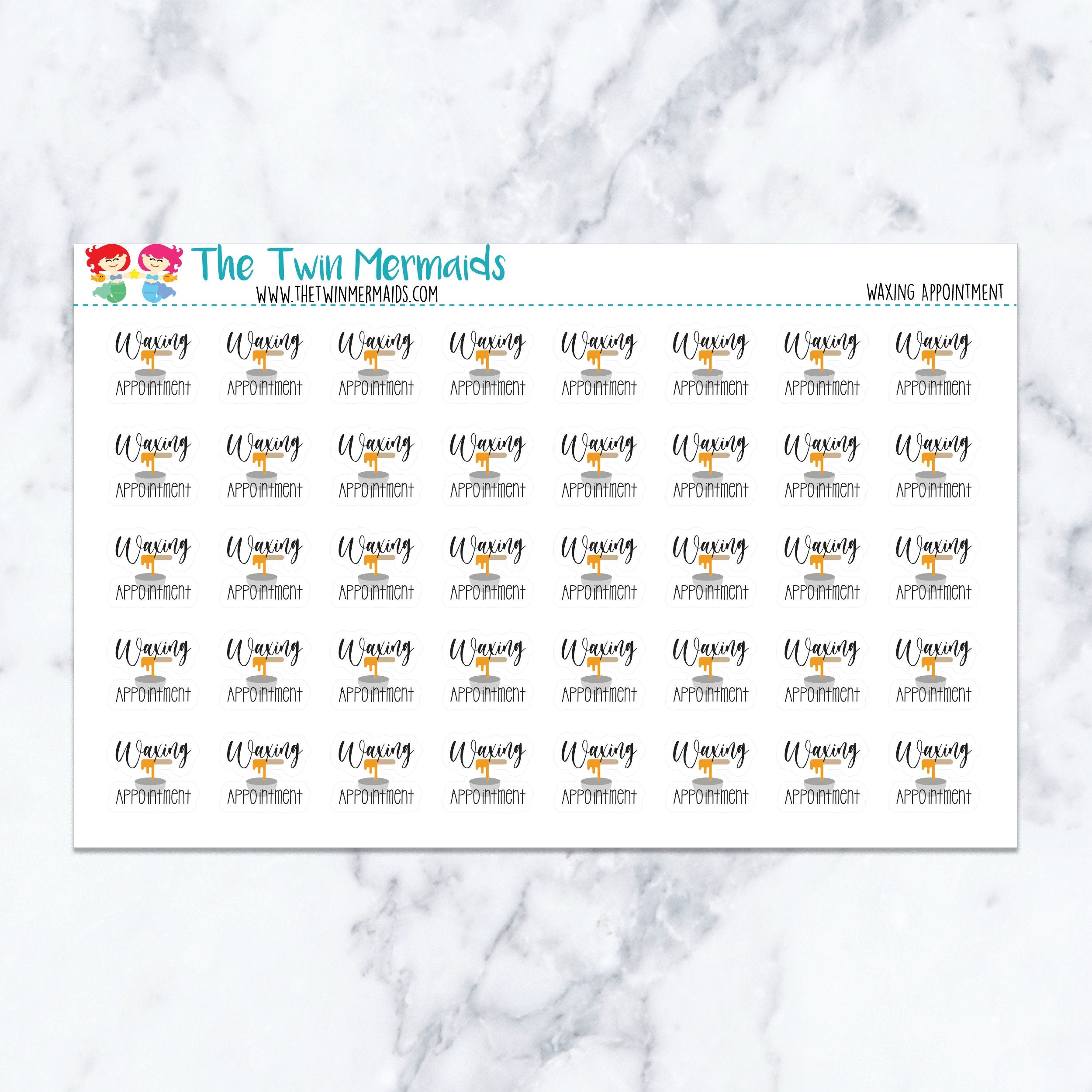 Waxing Appointment Planner Stickers