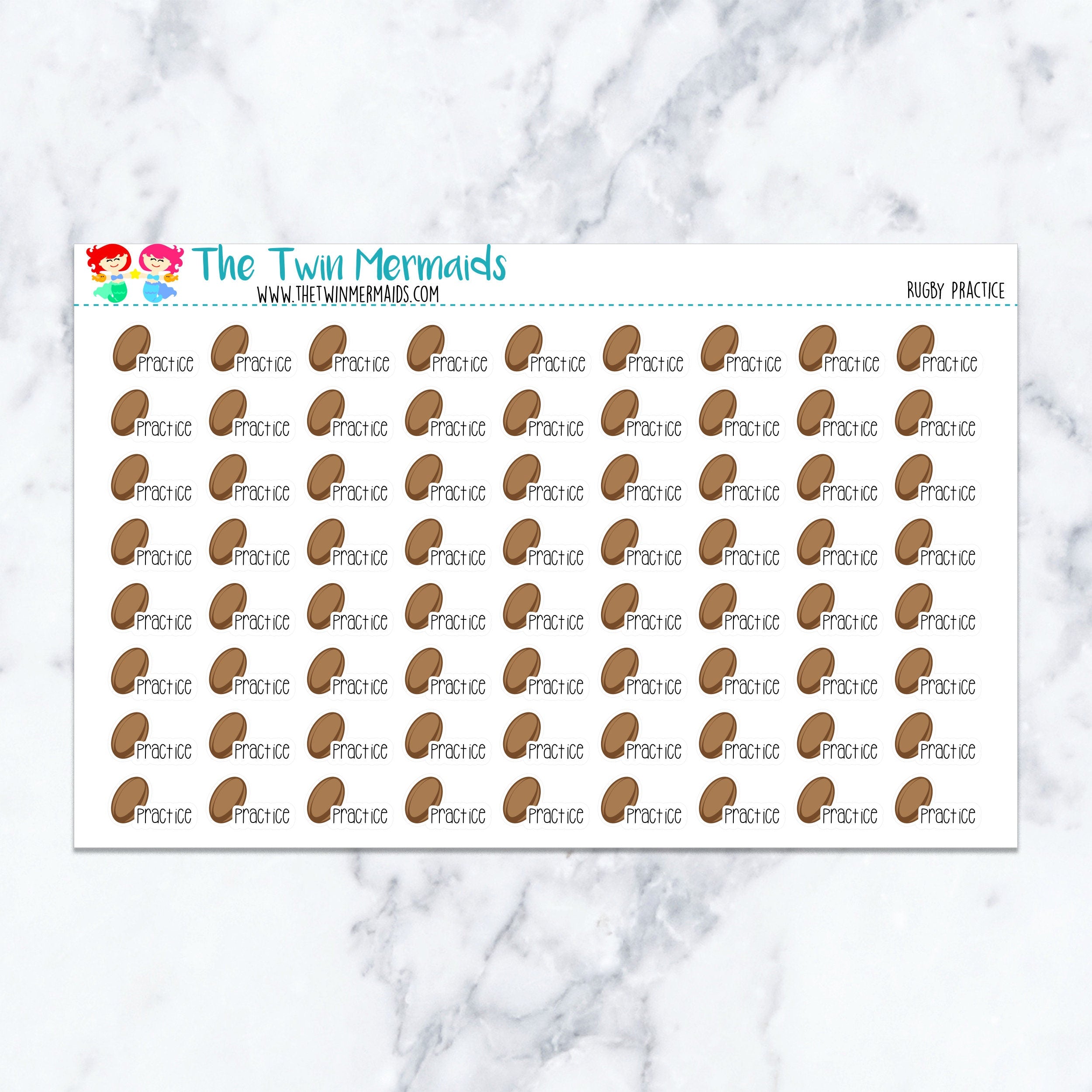 Rugby Practice Planner Stickers