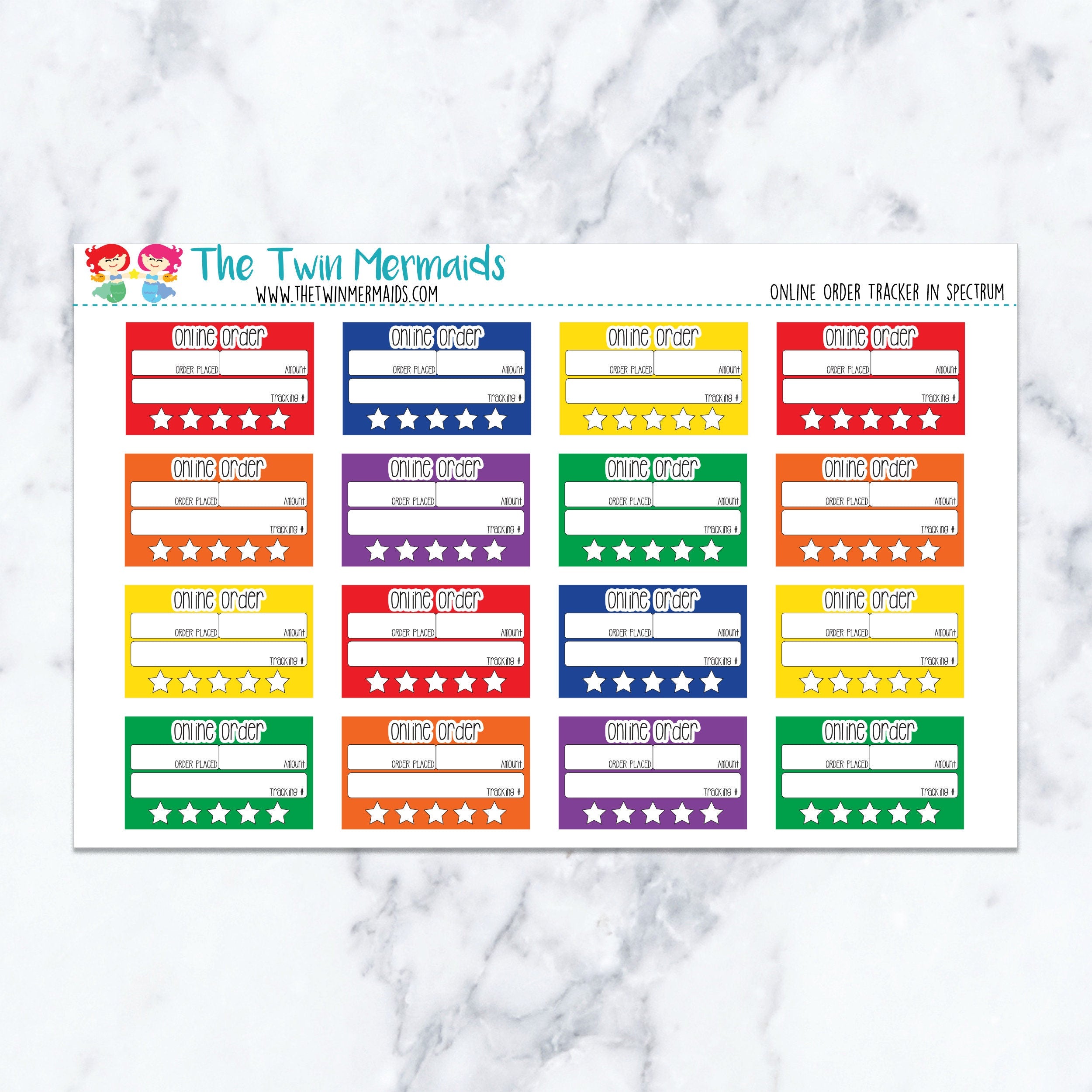 Online Order Tracker in Spectrum Planner Stickers