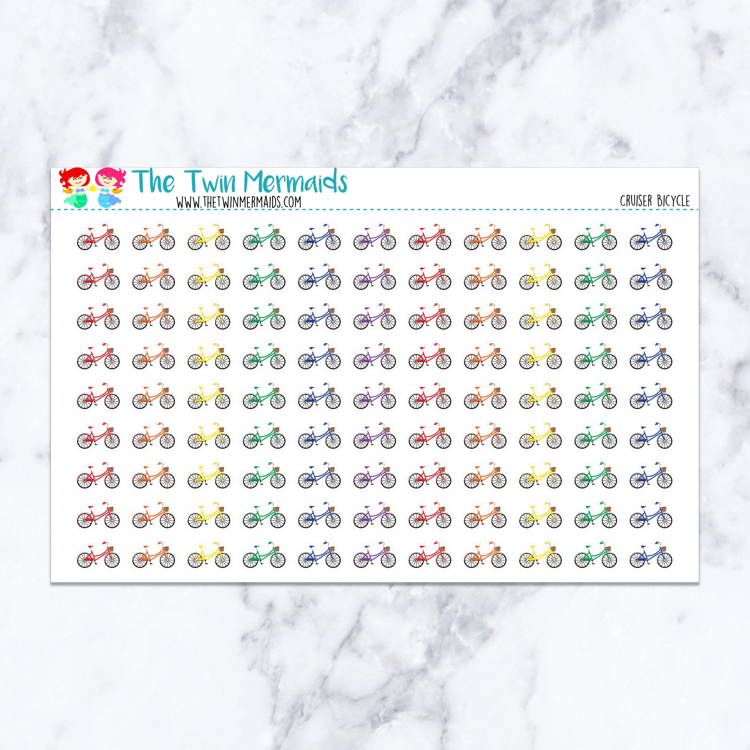Cruiser Bicycle Planner Stickers