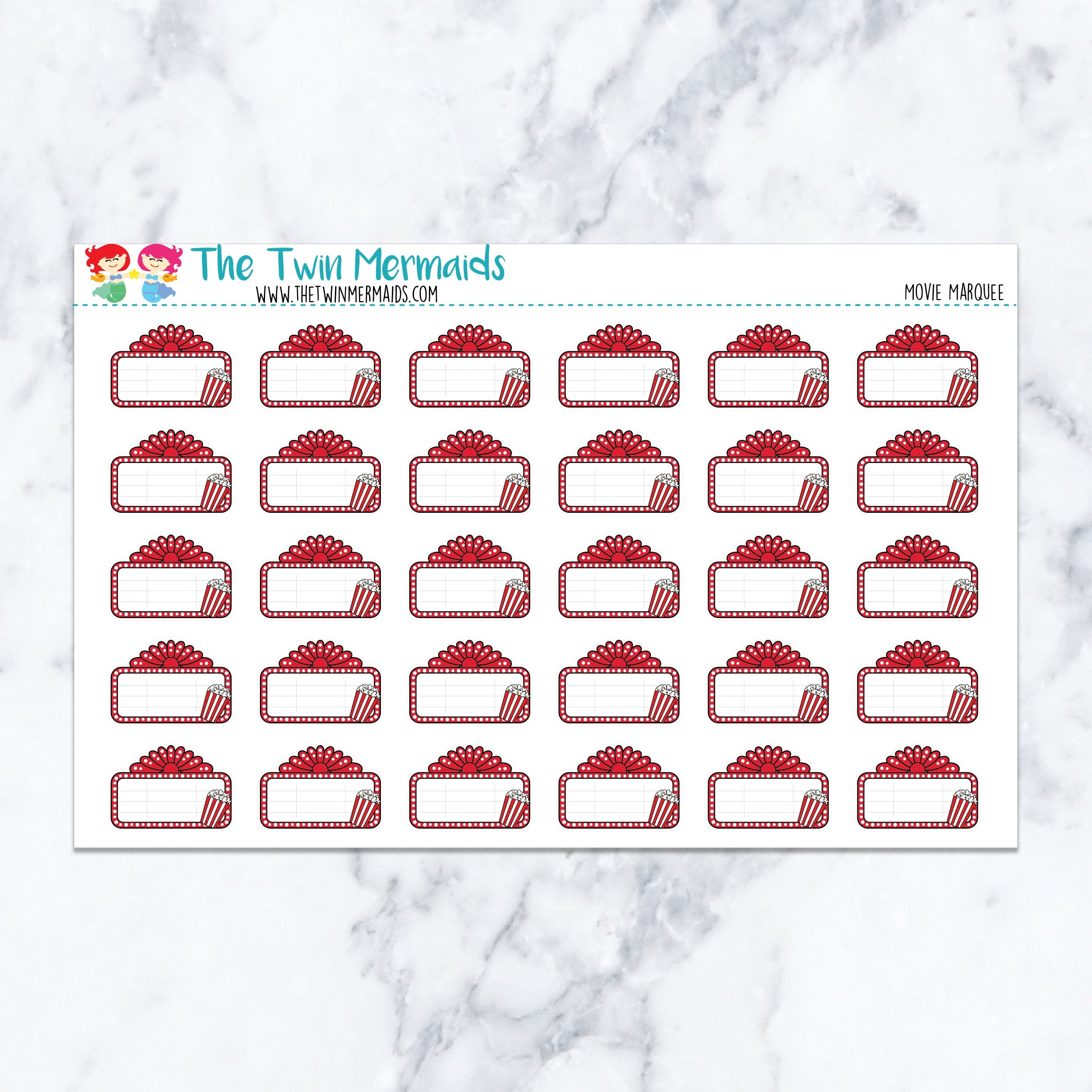 Movie Marquee Planner Stickers