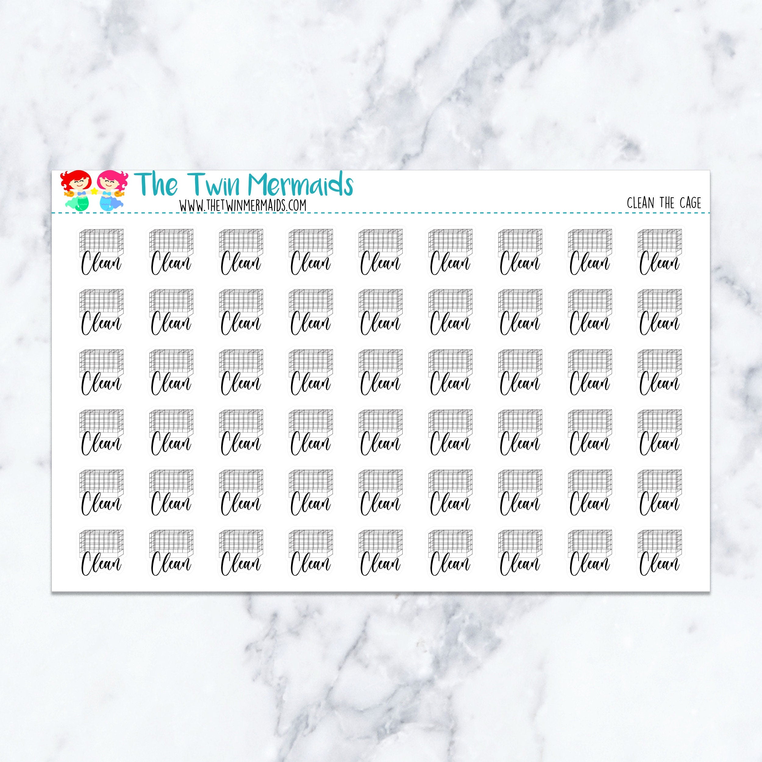 Clean the Cage Planner Stickers